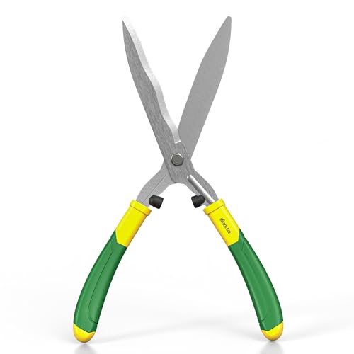 Miracle-Gro 18 in. Wavy Blade Hedge Shears – Lawn and Yard Tool with Sharp Carbon Steel Blades for Trimming Borders, Shaping Bushes, and Shaping/Trimming Hedges, Shrubs