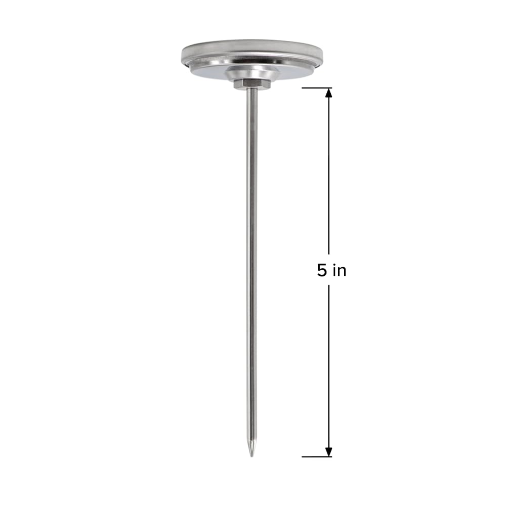 REOTEMP K82-3 Soil Thermometer, 5 Inch Stem, Waterproof, for Seeding and Transplanting Garden Temperature Measurement, 0-220 Fahrenheit