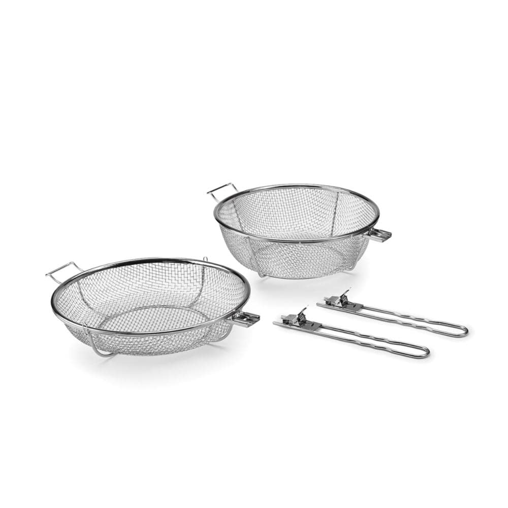 Outset 76450 Stainless Steel Jumbo Grill Basket, 11.75" 3 in 1 BBQ Basket