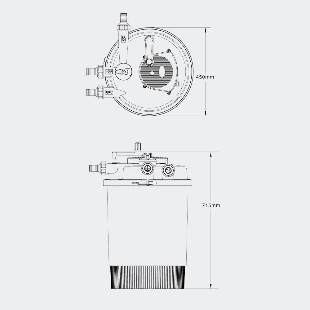 GRECH CPF-30000 Pond Bio Pressure Filter UVC 55-watt Up to 8,000 Gallons,Black