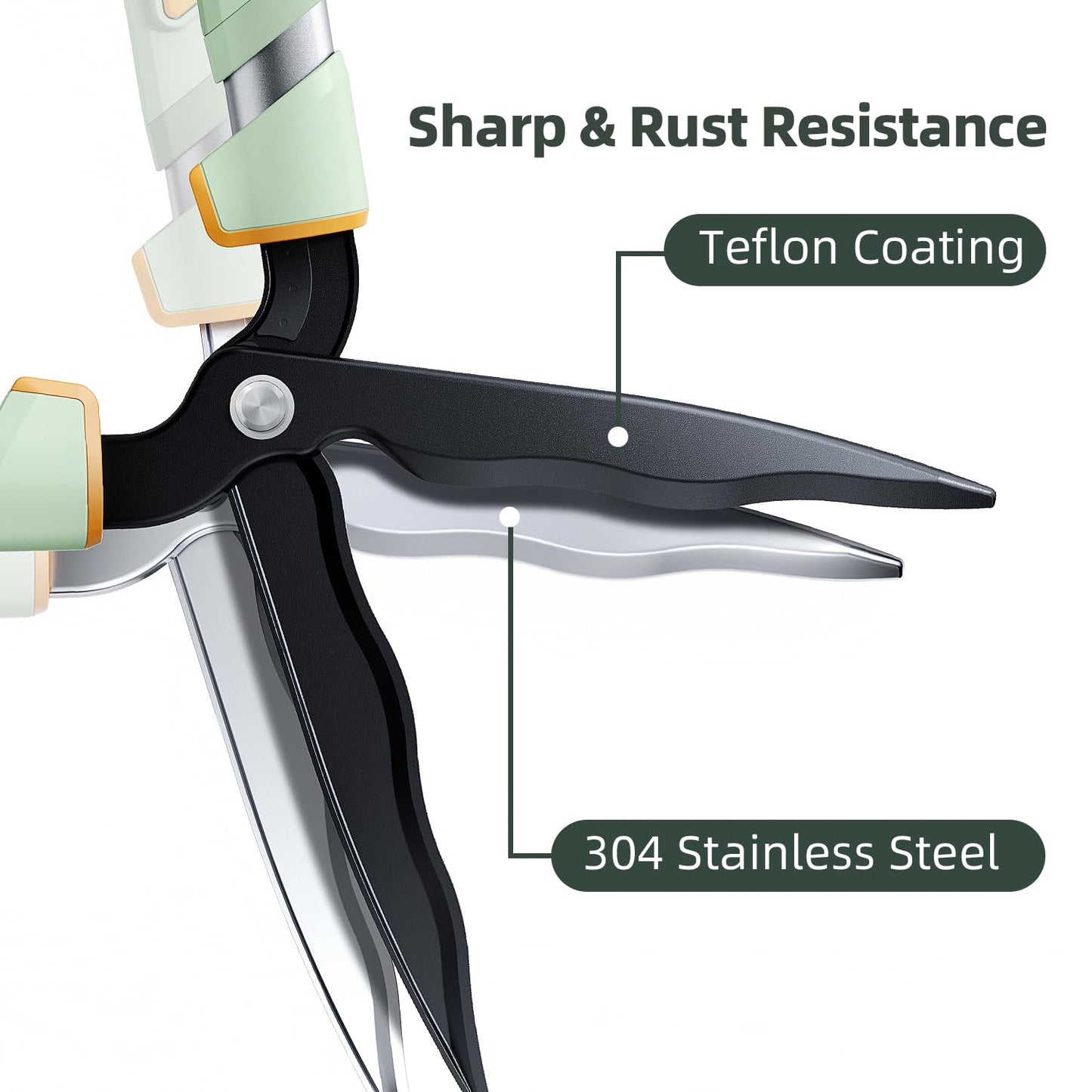 PrunePro Extendable Hedge Shears (27"-35") Wavy Stainless Steel Blades | Teflon Coated for Smooth Cuts | Lightweight Adjustable Garden Clippers for High Hedges & Bushes