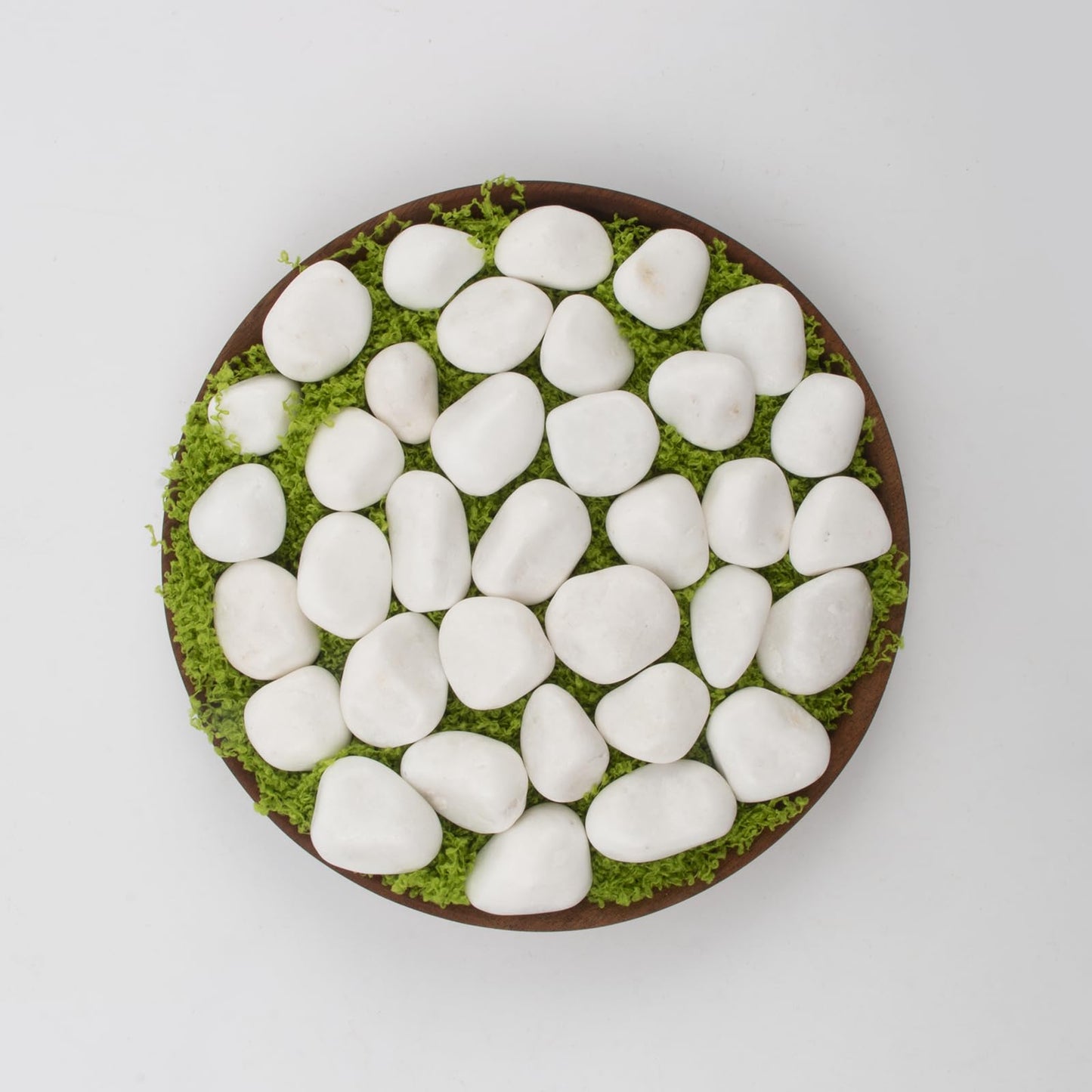 LOOIOOJ 10 lbs White Polished Decorative Stones, 0.5-1 Inch Landscape Rocks for Indoor Plants, Garden, Outdoor Pathways, Vase Fillers, Pots, Glass Containers, and Craft Pro (Pure White, Weight: 10 LB)