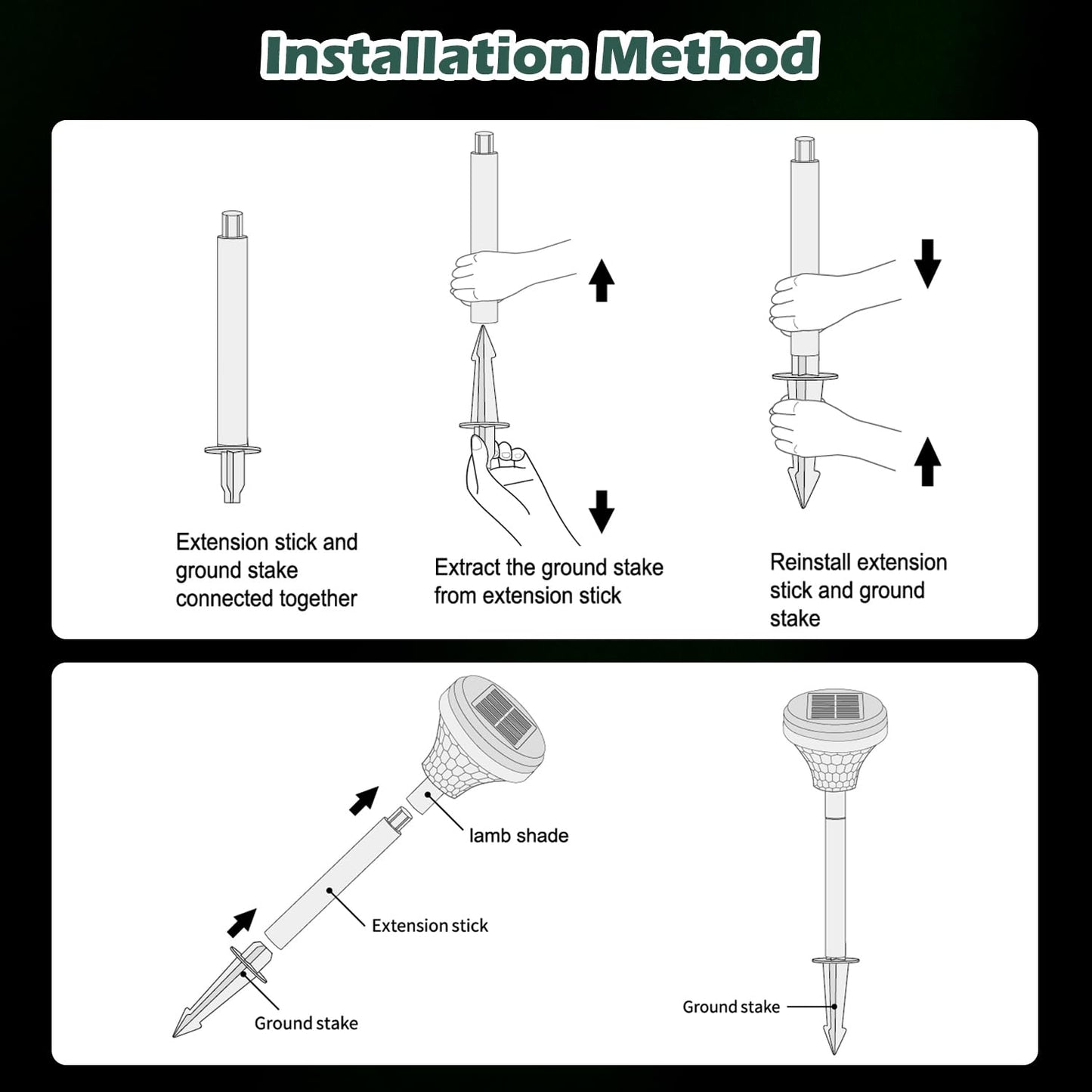 fomaia Solar Pathway Lights 12 Pack, Outdoor Solar Garden Yard Light RGB Color Changing+Warm White IP67 Waterproof, Solar Powered Garden Lights for Walkway Yard Backyard Lawn Landscape