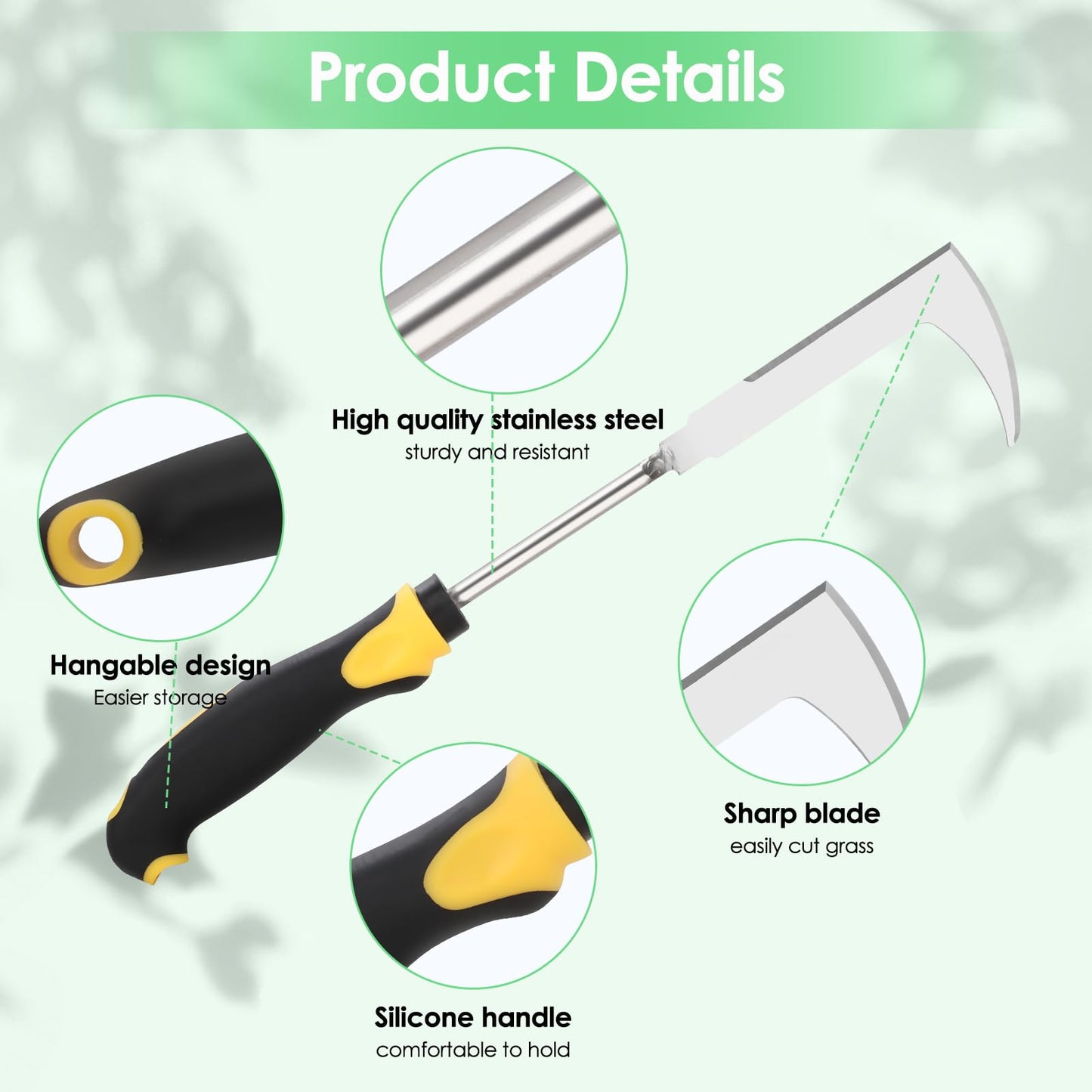 Foyucool 2026 New 3Pcs Hand Weeder Tool, Rubber Handle Weed Remover Tool, L-Shaped Weeding Tool, Manual Weeder, 4 Teeth Weeding Tool, Planting and Weeding for Garden, Patio