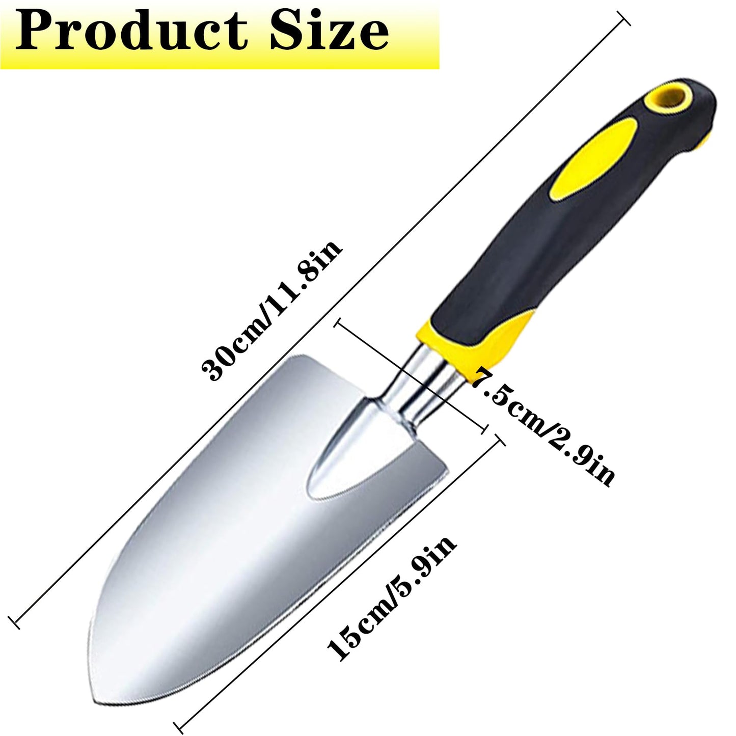 Garden Shovel Garden Hand Trowel, Heavy Duty Gardening Hand Tools with Ergonomic Handle, Rust Resistant Small Garden Spade for Diligent Farmer Soil Excavation, Planting and Transplanting