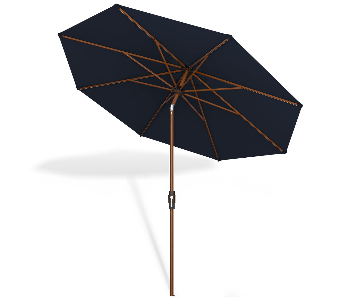 Midtown Umbrellas Wooden 2-8 Ft Patio Umbrella with 360° Swivel & Tilt Mechanism, 8 Fiberglass Ribs & Sunbrella Fabric - Outdoor Umbrella for Deck, Pool & Garden - Burgundy Canopy, Wooden Pole