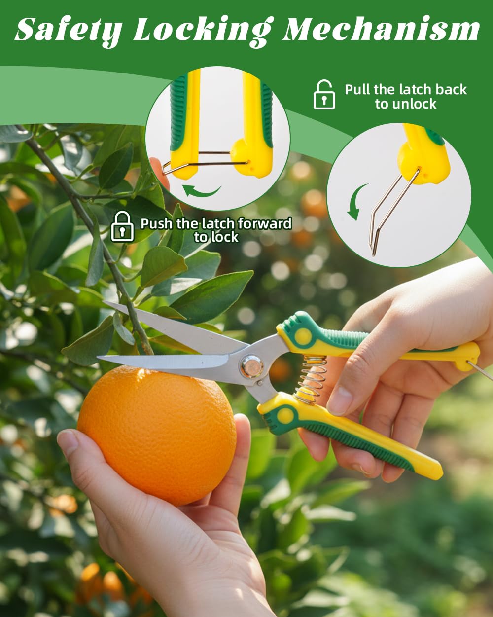 EWPJDK 3 Pack Garden Pruning Shears, Stainless Steel Shears, Gardening Shears, Scissors, Garden Clippers, Pruning Snips, Pruning Shears for Gardening Tools (Yellow+Green)