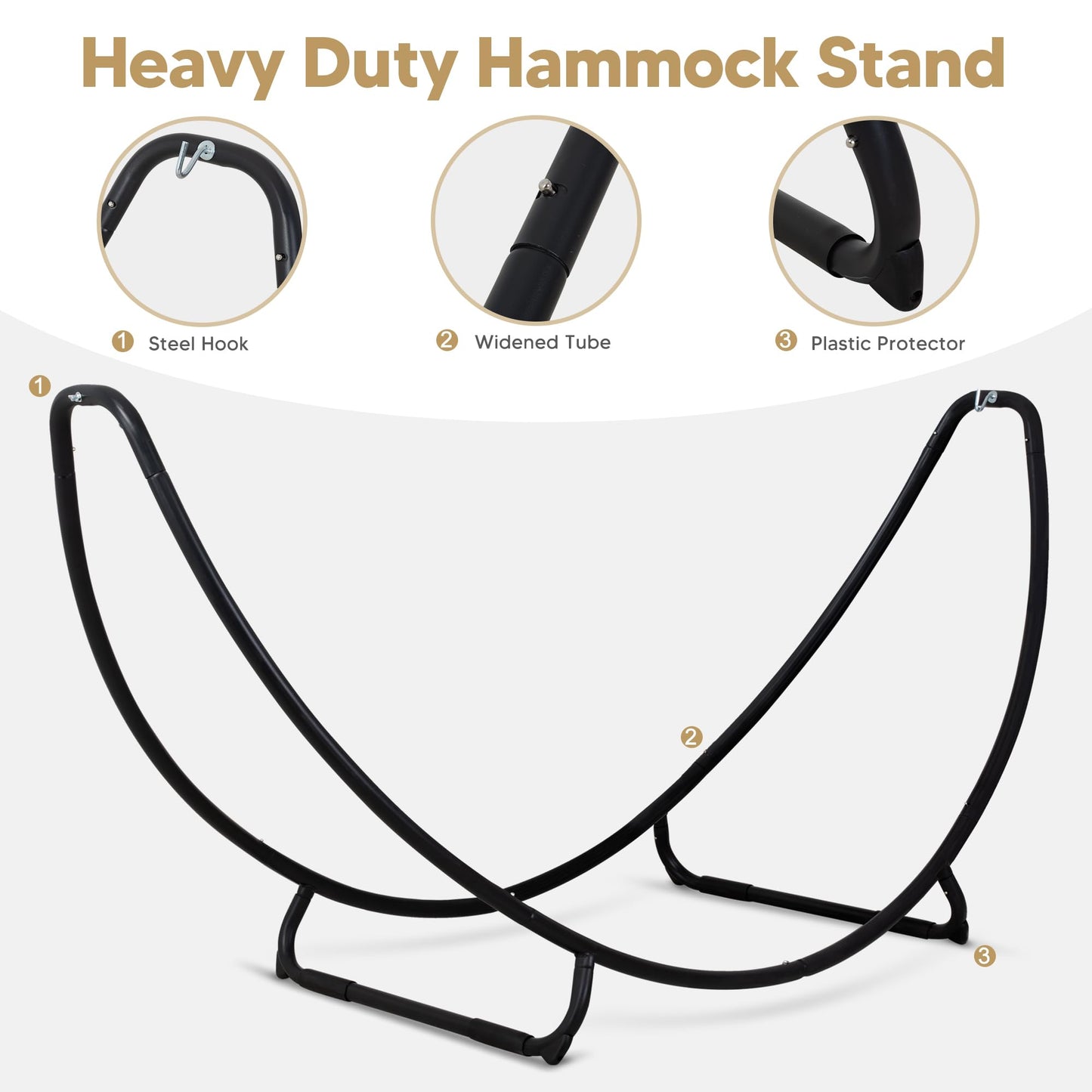 SUNCREAT Portable Space Saving Hammock with Stand, Two Person Hammock with Stand Included, Patent Pending, Rainbow