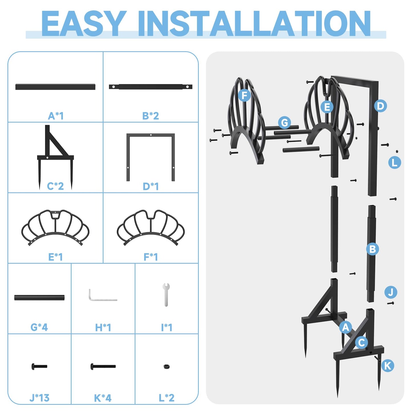 Garden Hose Holder for Outside, Heavy Duty Water Hose Holder Holds 160-Feet Hose, Stable Detachable Hose Stand Storage Hanger Rack for Yard Lawn Farm