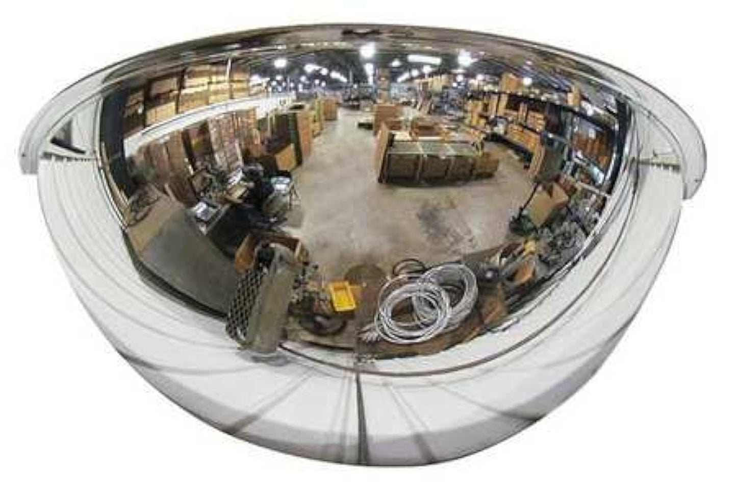 18” Acrylic Half Dome Mirror with Steel back, Round Indoor Security Mirror for Driveway Safety Spots, Outdoor Warehouse Side View, Circular Wall Mirror for Office Use - Vision Metalizers (DSB1812)