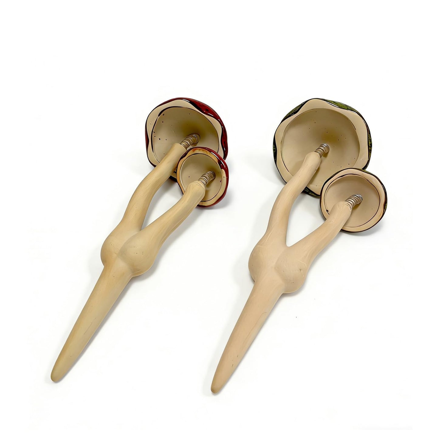 YCCKPPXTT 2pcs Ceramic Mushroom Garden Stake, Fairy Garden Figurines Decoration,Yard Outdoor Mushroom Decor, 11.8" in Height