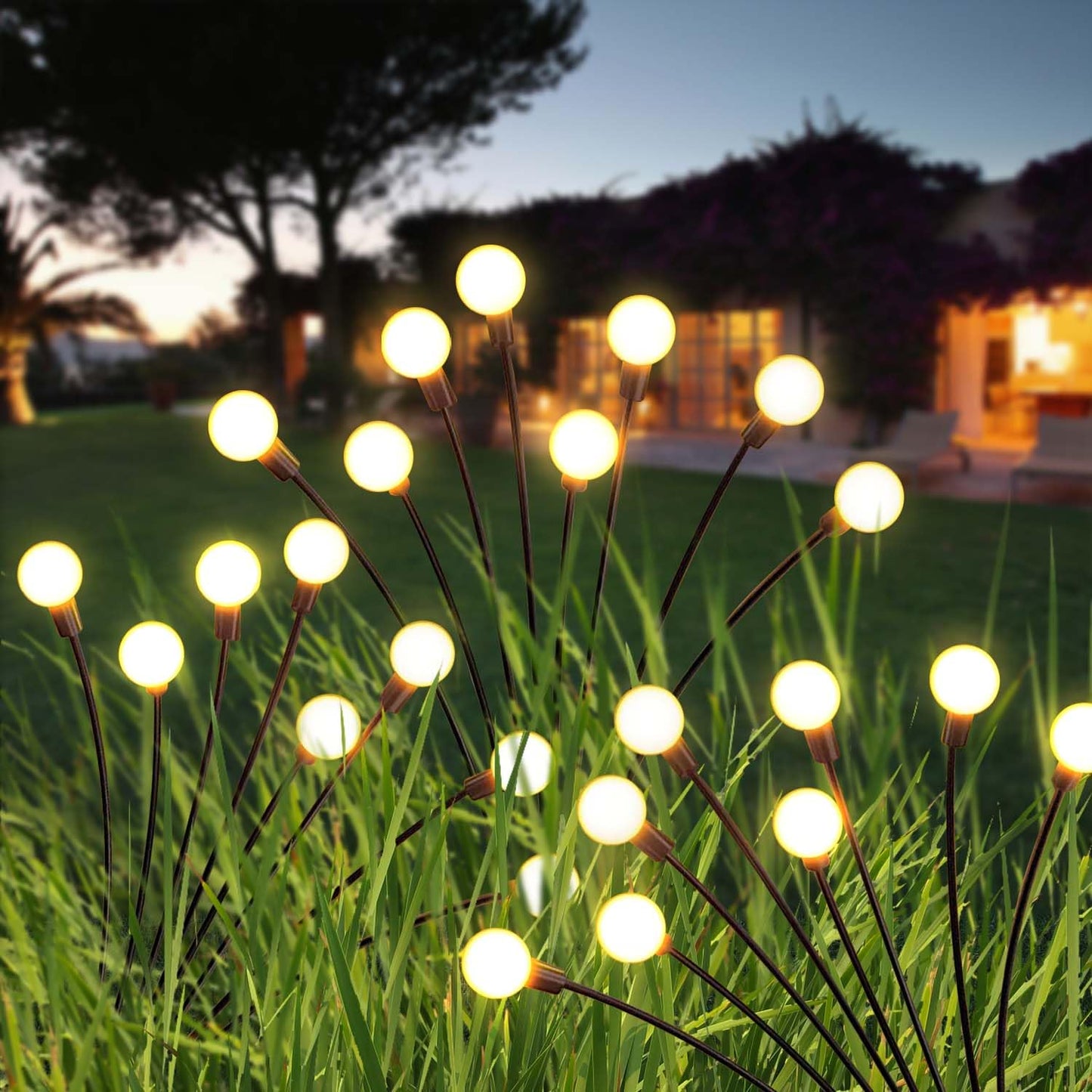 NBQQ Solar Garden Lights Outdoor, Waterproof Solar Powered Lights for Yard Pathway Patio, Swaying Lawn Decor as Gardening Gifts for Women Holiday(Warm White, 10 Pack)