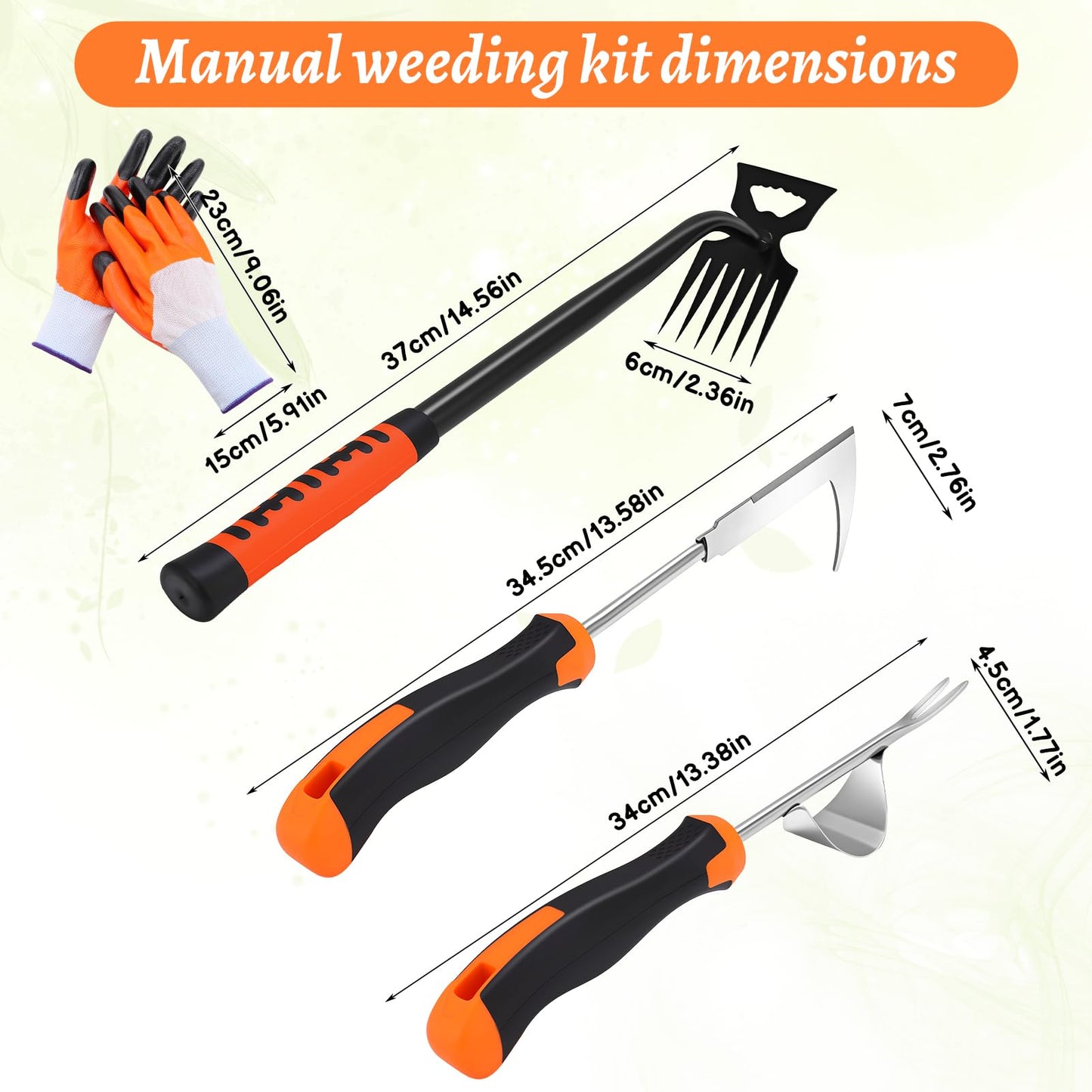 Hoemwarm Weed Puller Tool, Manual Portable Stainless Steel Weeder Puller Tool, Crack Weed Remover Gardening Tools for Garden Farm Backyard