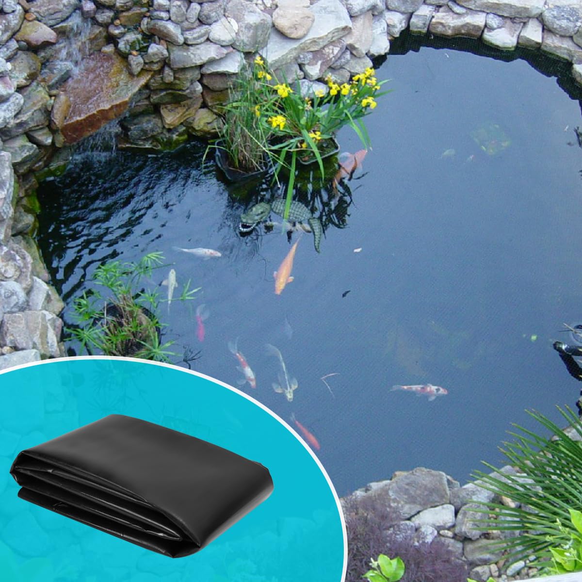 SDLDEER Pond Liner, 20 Mil HDPE Pond Liners for Outdoor Ponds, 7 X 10 Ft Large Size Plastic Pond for Garden Landscape, Aquaculture, Pond, Construction Site