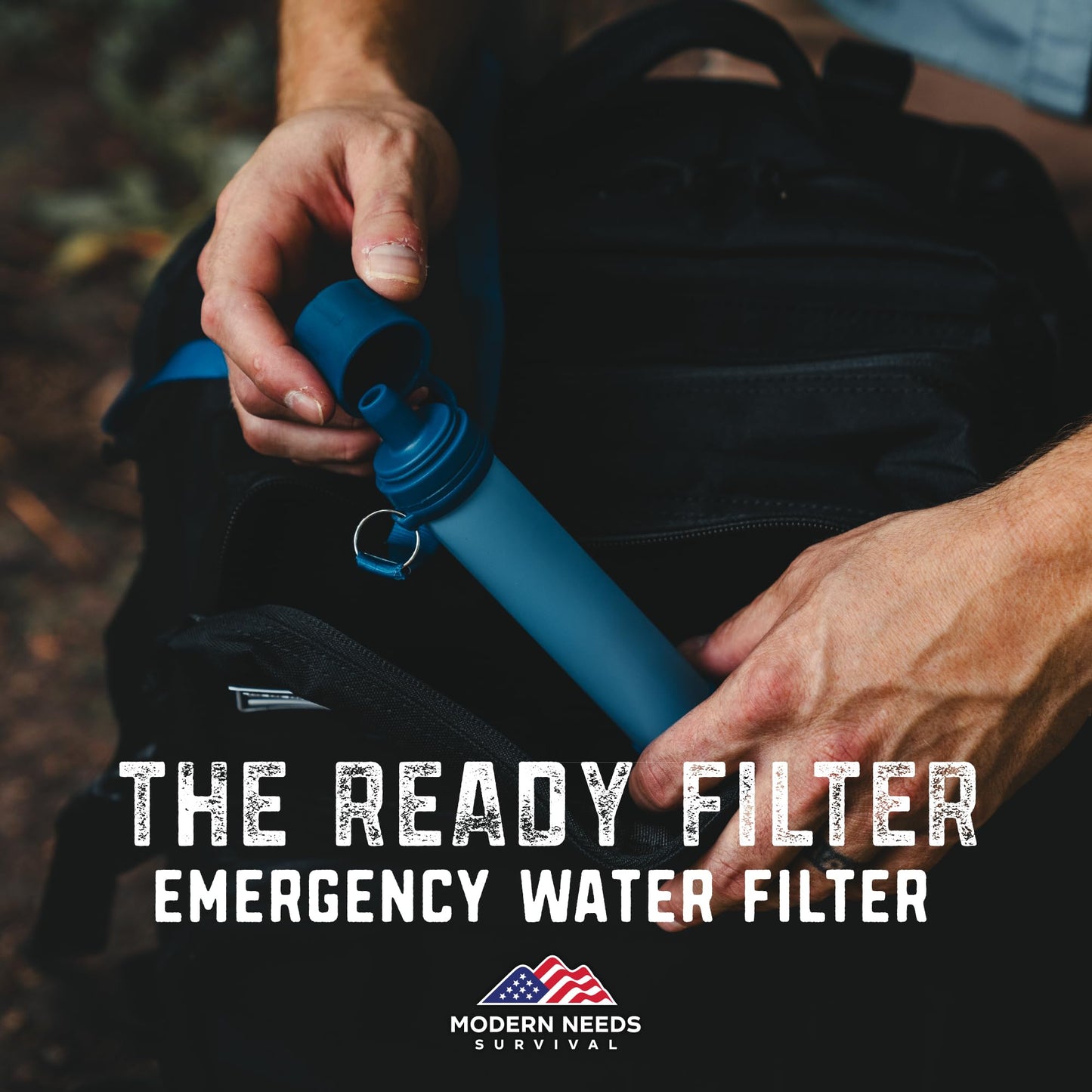 MODERN NEEDS Ready Filter Personal Water Filter Straw | Backpacking Water Filter for Hiking & Camping | Portable Water Purifier Camping | Emergency Survival Gear & Camping Survival Kit