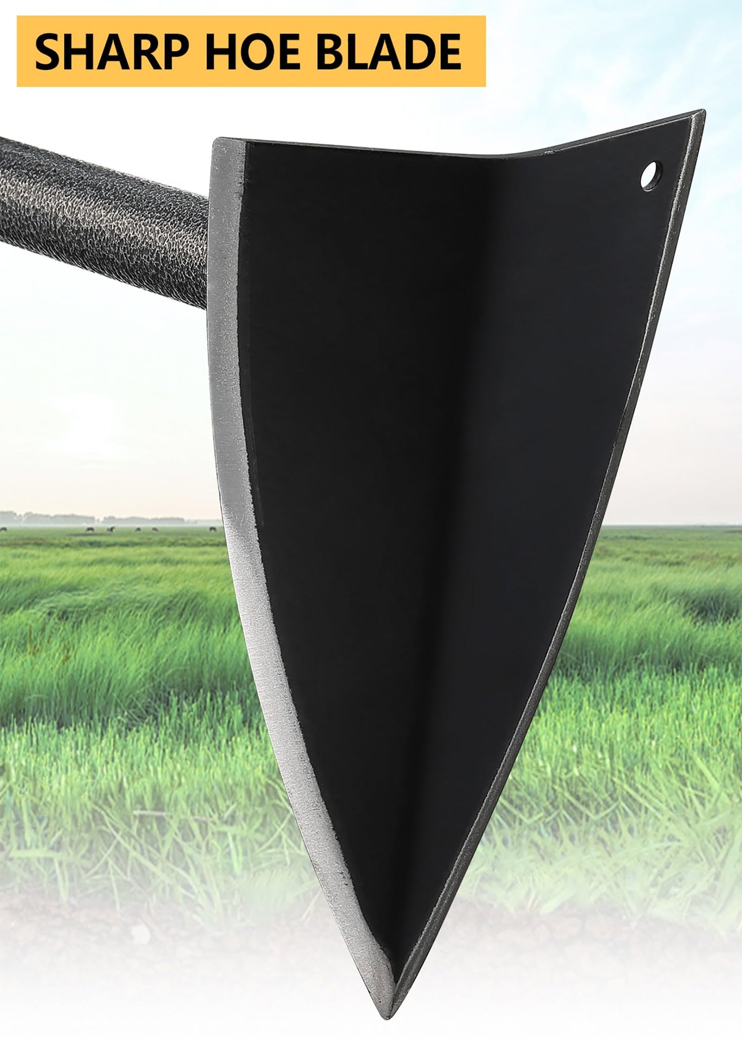 PoPoHoser Hoe Garden Tool, Triangle Hoe Gardening Weeding Tool, 60" Long Handle Heavy Duty Manual Weeder Gardening Hand Tools for Weeding, Digging, Loosening Soil