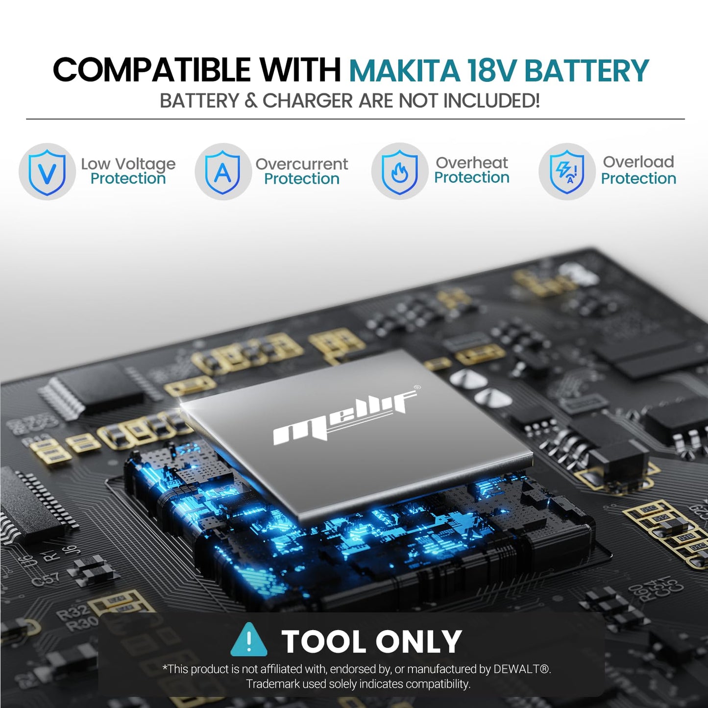 Brushless Cordless Tiller Cultivator Compatible with Makita 18V Battery (Tool Only), Electric Rototiller with 48 Steel Tines, 280RPM,10" Tilling Width,7" Depth Garden Tiller for Gardening/Soil Turning