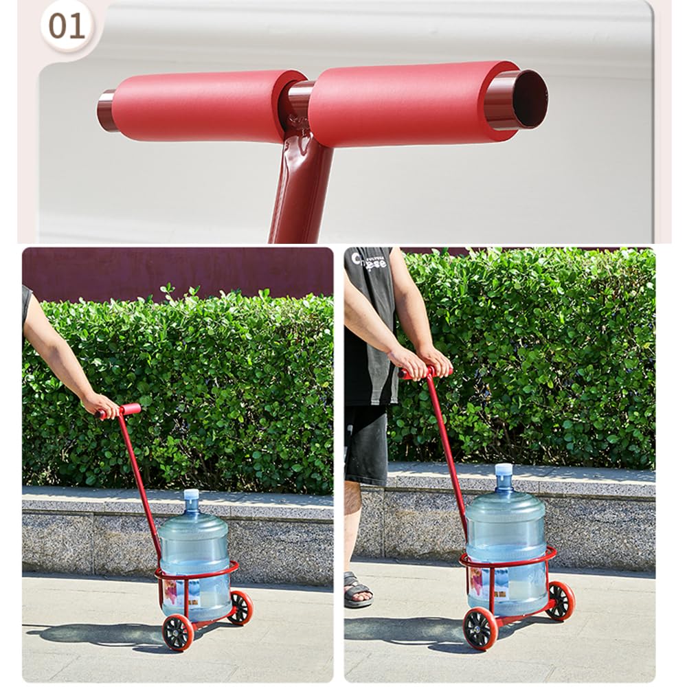 Portable Lightweight Hand Truck, Bucket Cart, Garbage Cart, Gas Bottle Transporter, Wheeled Trolley, Suitable for Moving, Outdoor Use, Home, Travel, and More (Fits for Circumference <37'')