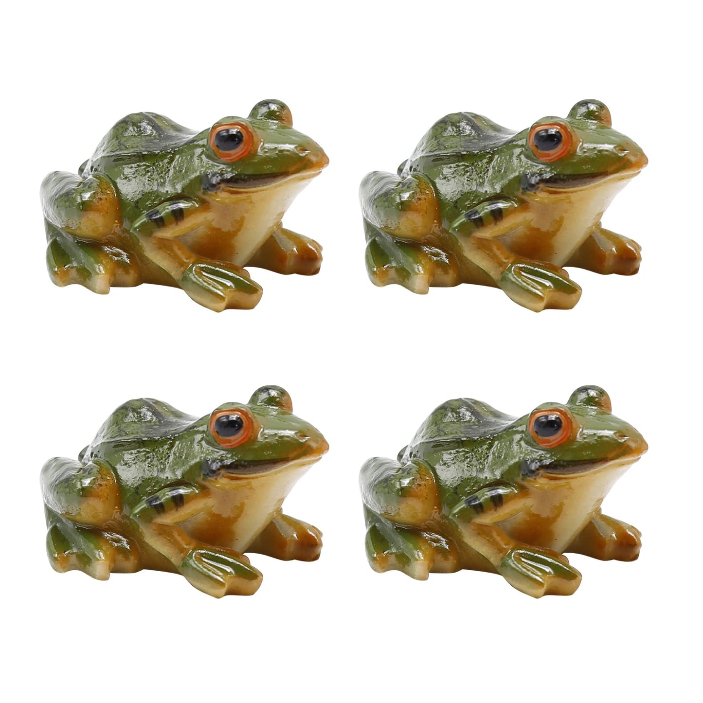 Aynaxcol 4 Pcs Garden Frog Figurine, Miniature Frog Figurines, Small Resin Realistic Frogs Statue for Fairy Garden Fish Tank Terrarium Decor