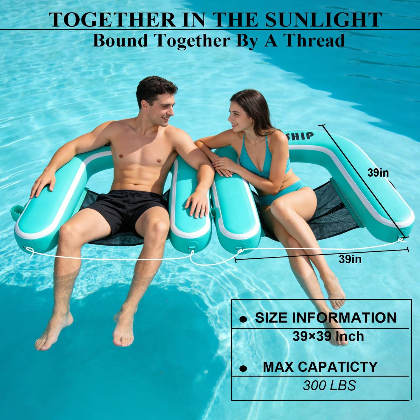 GIRISHIP Inflatable Pool Float Chair for Lake Floating Pool Chair Heavy Duty Floating Chair with Cup Holder Lake Floats for Adults Pool Chair Float River Beach(1 Pack)