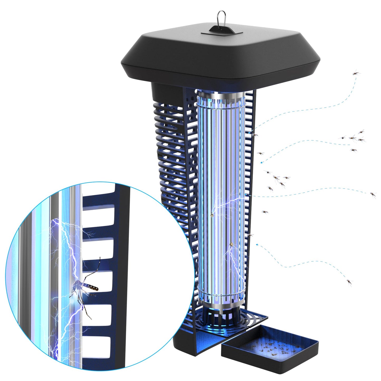 Bug Zapper & Fly Trap-Mosquito Repellent- Gnat Killer Outdoor & Indoor Electric UV Bug Catcher for Insects- 2 Acre Coverage for Home, Deck, Garden, Patio Commercial Strength