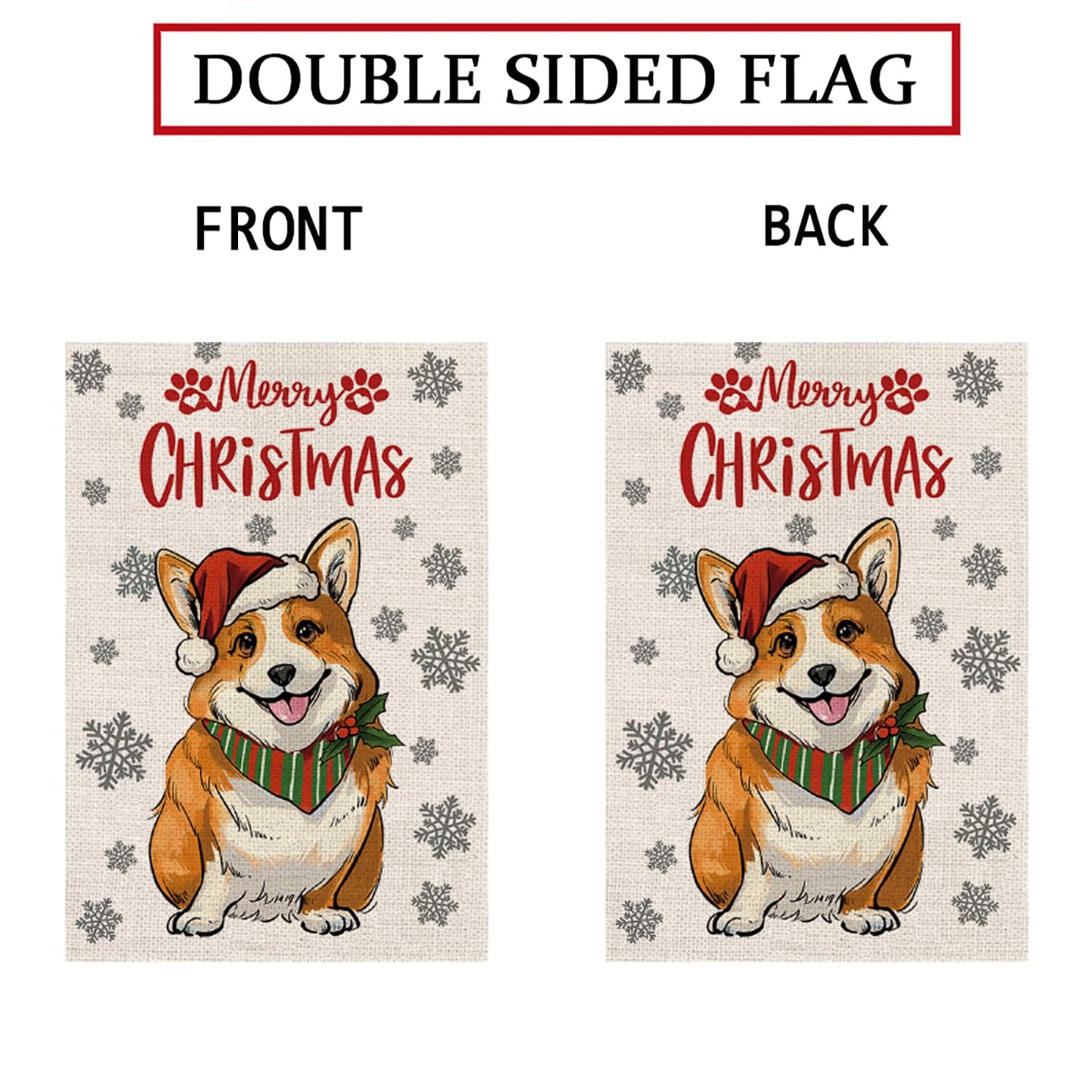 Seasonal Garden Flags Sets - Corgi Decortions Dog Flags Double Sided Flags Set of 11 Holiday Farmhouse Indoor Outdoor Yard Lawn Christmas Gifts Decor 12.5x18 Inch