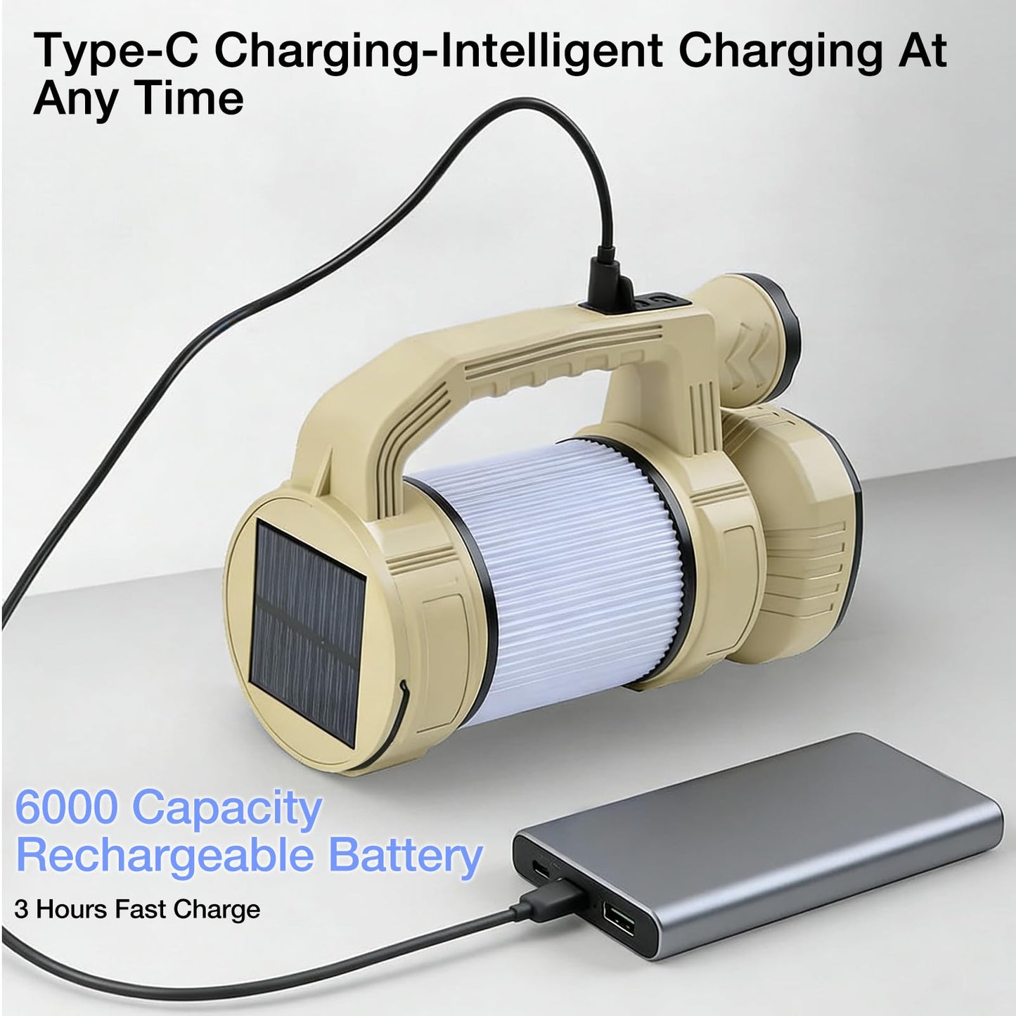 Rechargeable LED Lantern, Camping Essentials, 800LM, Hanging Solar Charging,9 Light Modes, IPX6 Waterproof, Lantern Flashlight for Hurricane Emergency, Hiking, Home and More, USB Cable Included