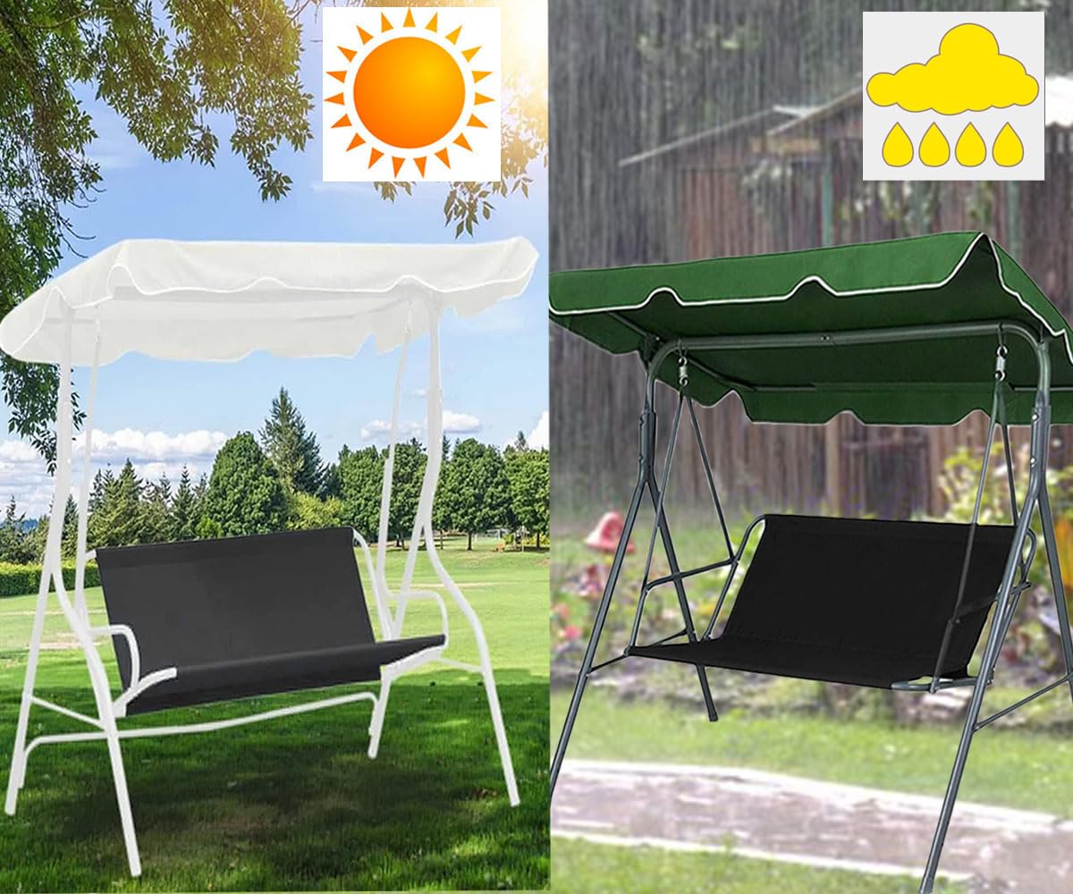 Swing Seat Replacement Cover, 600D Oxford Heavy Duty Waterproof Patio Bench Cover for Outdoor Porch Garden Yard 2/3 Seat Swings Chair(58.3"x19.6"x19.6", Coffee)