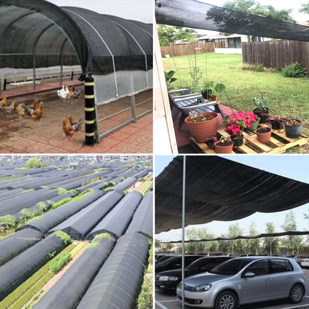 Shade Cloth - 70-90% Sunblock Net for Garden Patio,Shade Sails for Plants Greenhouse Outdoor Pergola Lawn Swimming Sun Shade Cloths for Kennel Chicken Coop Easier to Hang Shade Net Cover…