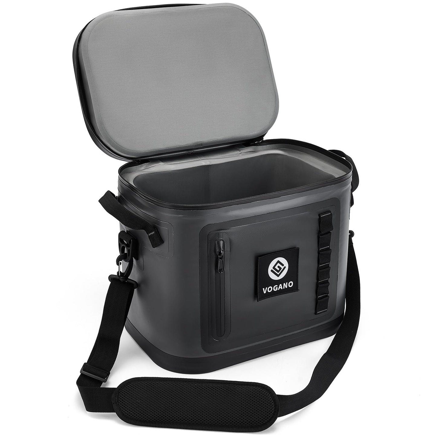 Vogano Soft Cooler - Insulated Leak-Proof Cooler Bag with Waterproof Zipper | 28 Can Portable Ice Chest for Camping, Beach, Travel, Picnic, Fishing (Dark Grey)
