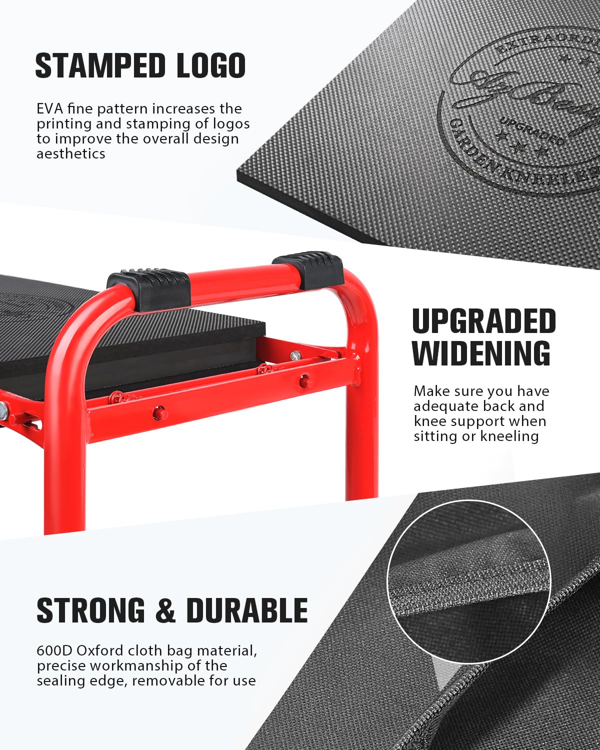 AZBESTPRO Garden Kneeler and Seat Heavy Duty,Upgraded Foldable Gardening Stool Widened to 10" Stable Wear-Resistant Prevent Knee and Back Pain, Bench High-End 2 Large Tool Bags Gift for Women