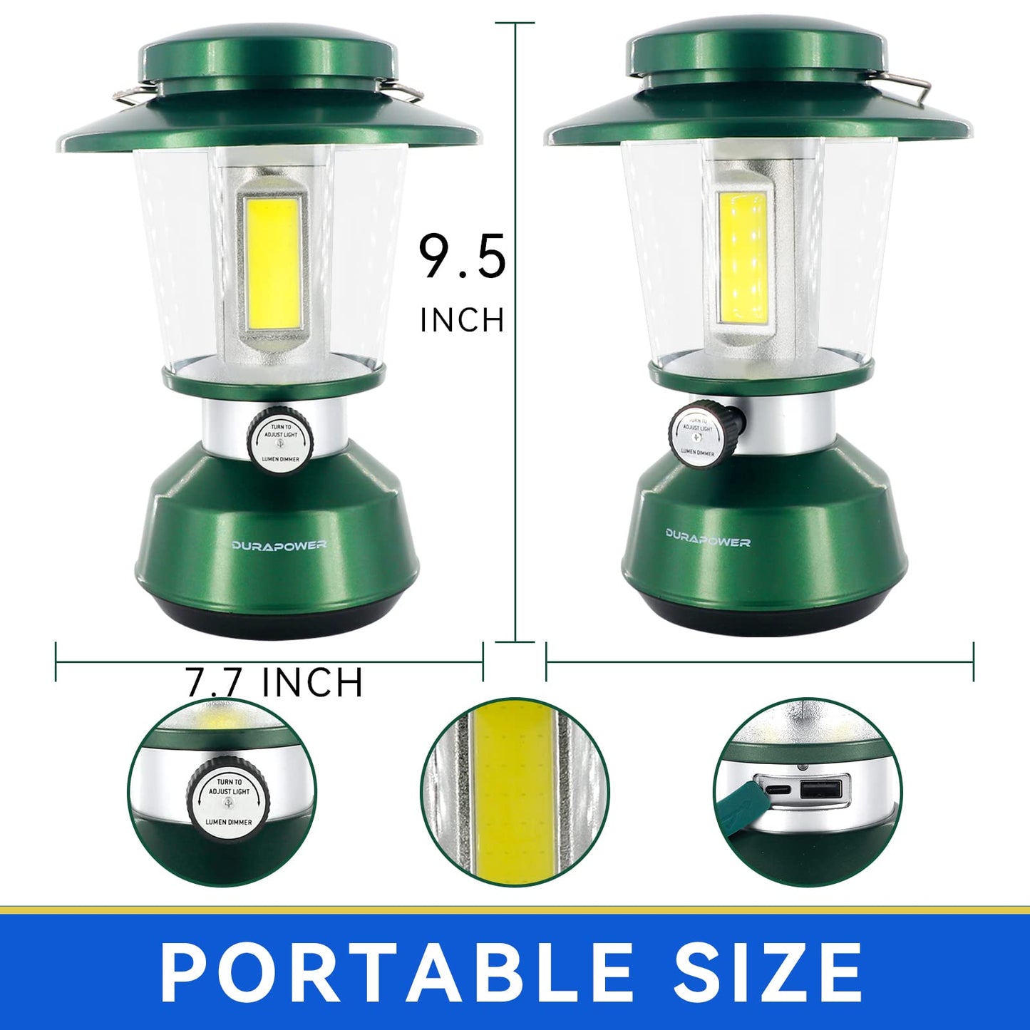 Durapower Rechargeable Camping Lantern,2800 Lumen Super Bright LED Camping Lantern, 5400 mAh Power Bank, IP44 Waterproof, 20 Hours, Portable Lantern for Hurricane, Power Outages