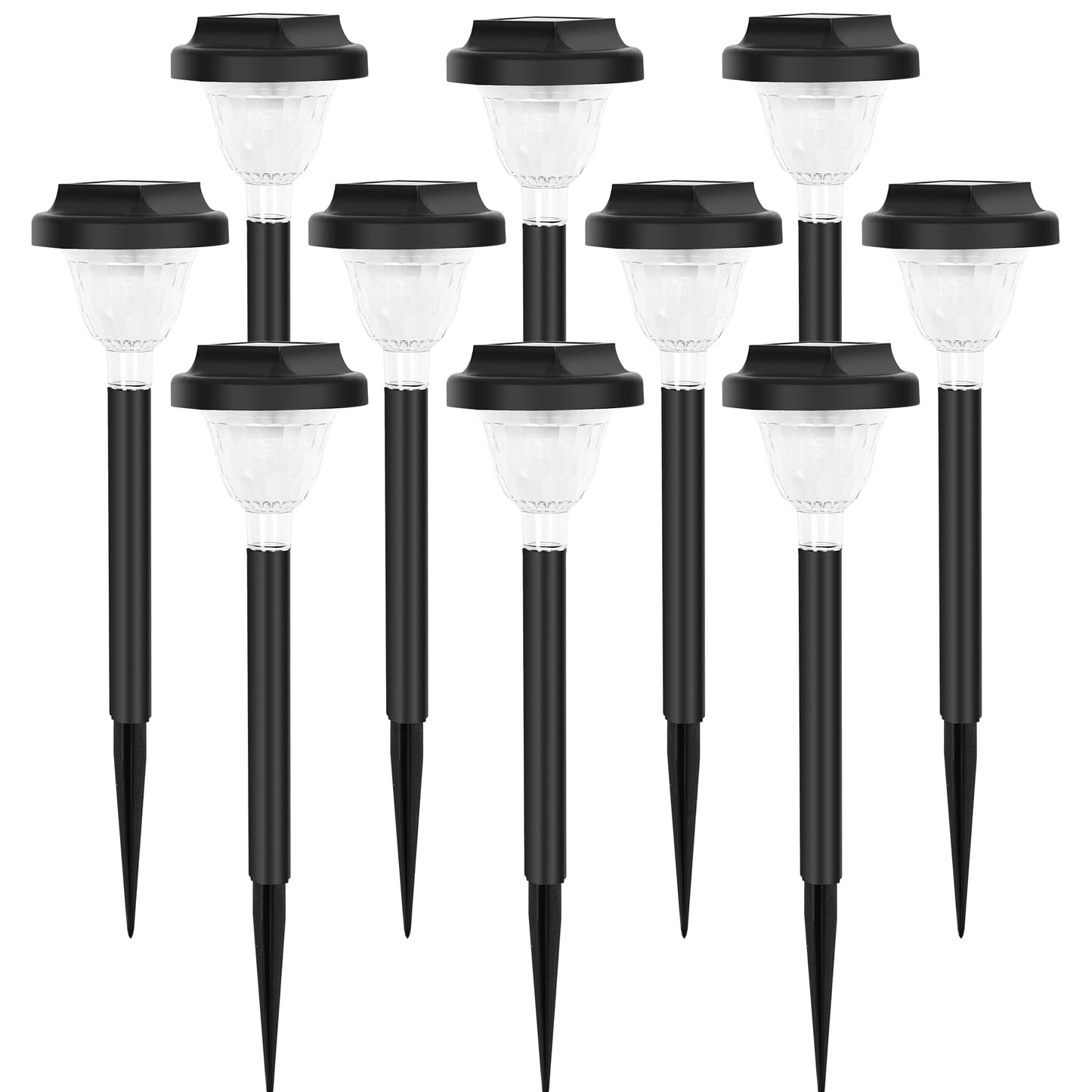 Siatom Solar Pathway Lights 10 Pack, Bright Solar Path Lights Outdoor Waterproof IP65, Walking Path Solar Lights for Outside, Garden, Lawn, Walkway, Yard (Warm White)