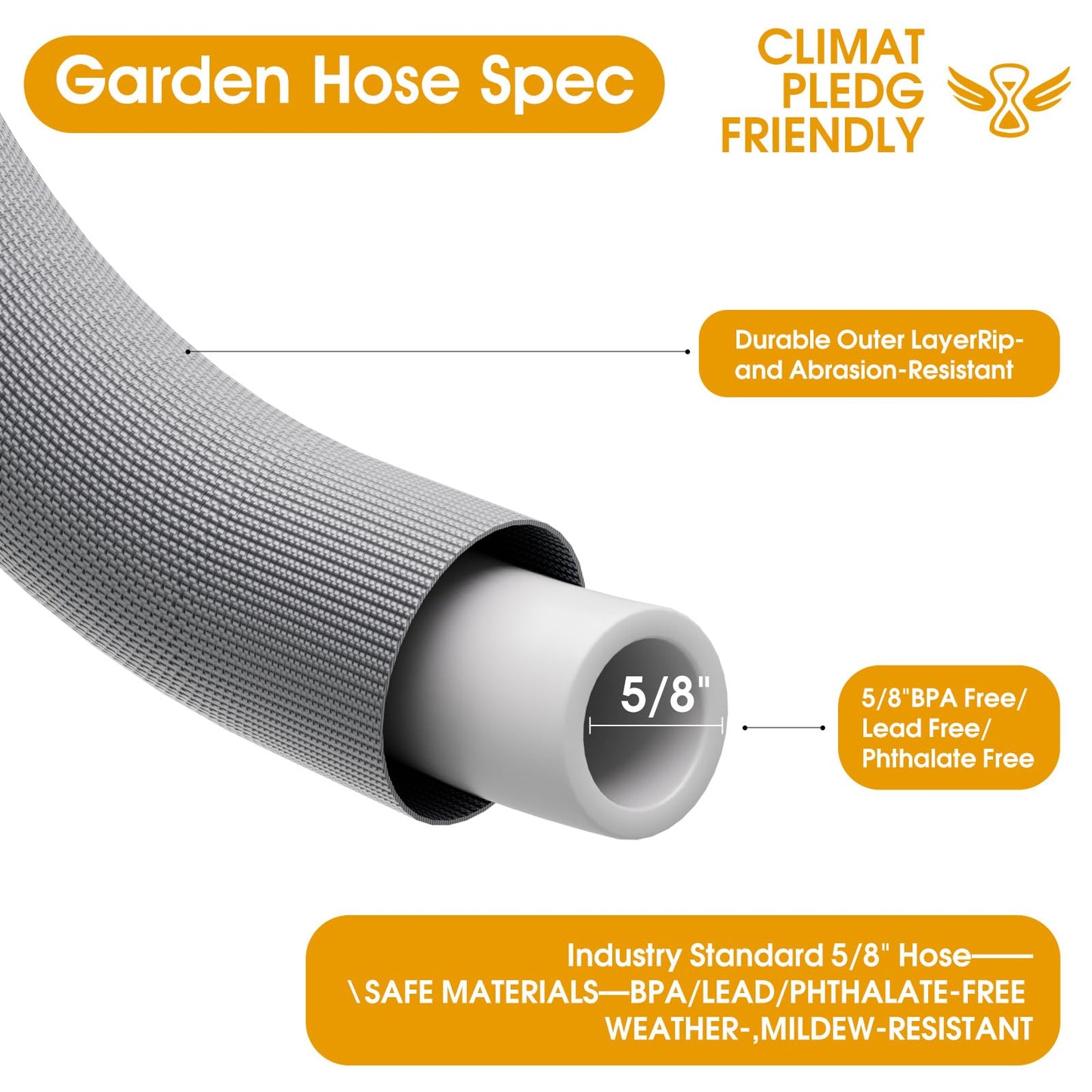 GUKOK Garden Hose 75 FT, Non-Expanding Water Hose, Ultra-Light & Flexible, Burst-Resistant, Kink-Free, High-Pressure Garden Hose All-Weather Use for Lawns, Gardens, and Outdoor Cleaning