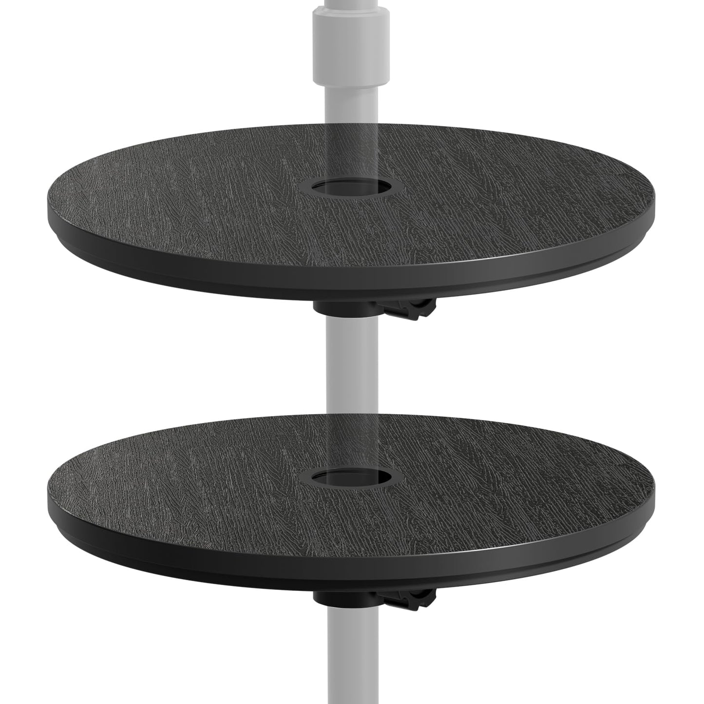 Diyfire Umbrella Table, Umbrella Side Table, Patio Umbrella Table Tray with Hole, Beach Umbrella Base Table, Outdoor Table with Umbrella Hole for Garden, Balcony, Deck, Poolside, Black