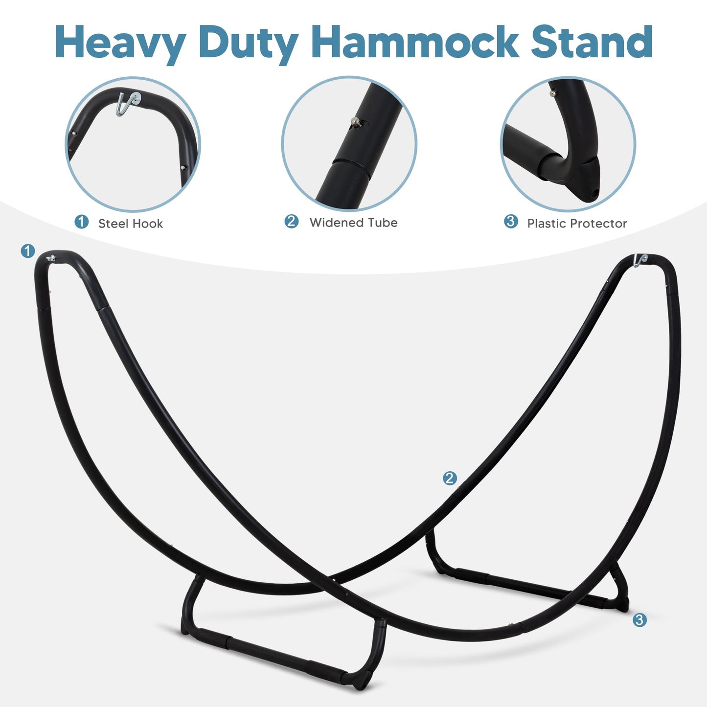 SUNCREAT Hammocks Standing Patio Hammock, Portable Hammock with Stand Foldable, Patent Pending, Blue Green