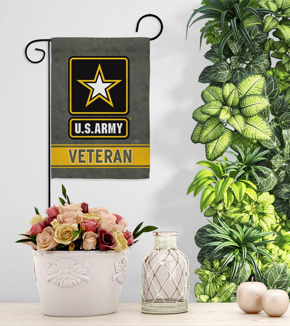 US Army Veteran Garden Flag - Armed Forces Rangers United State American Military Retire Official - House Decoration Banner Small Yard Gift Double-Sided Made in USA 13 X 18.5