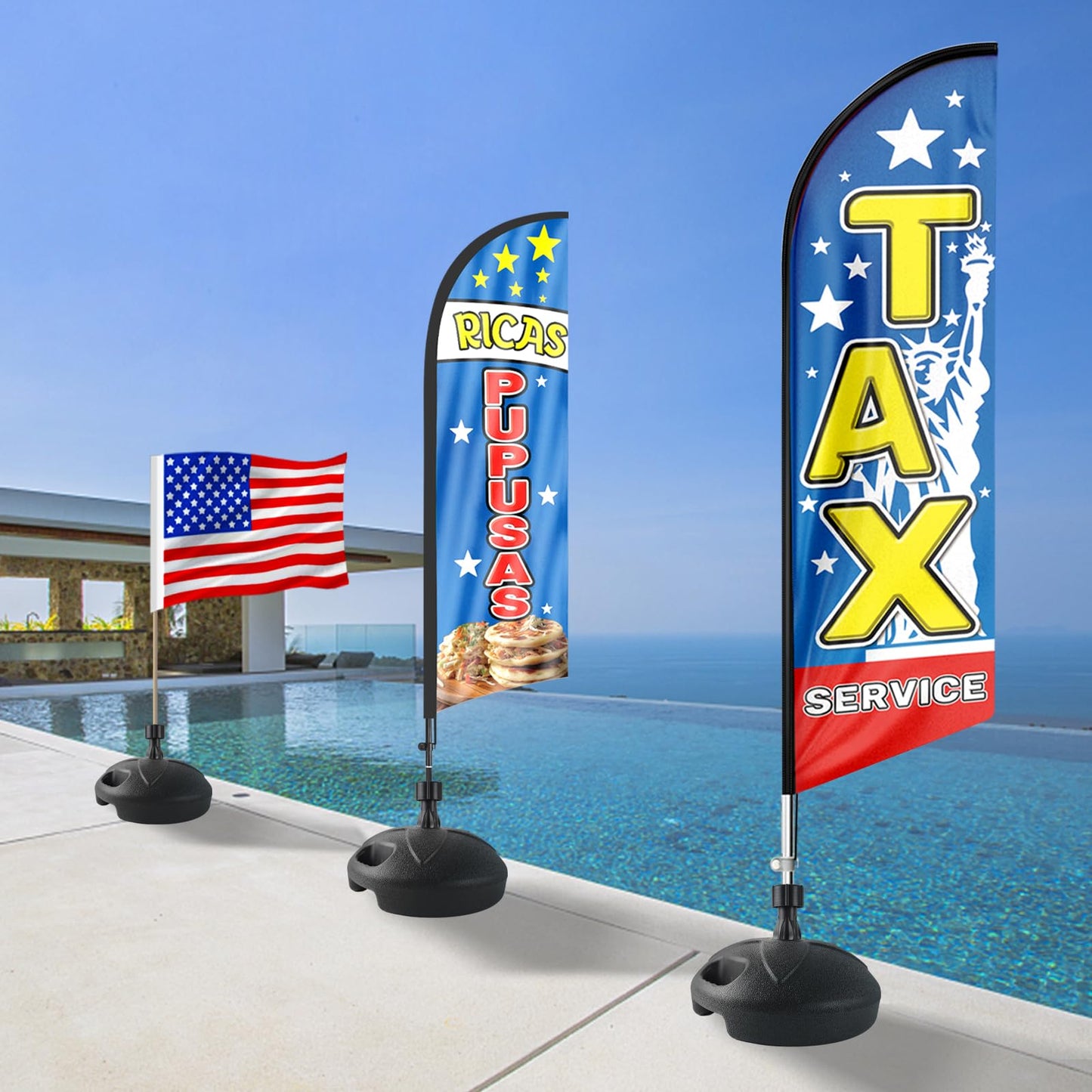 FSFLAG Flag Base Stand Indoor Outdoor, Feather Swooper Flag Base Stand, Flag Poles Floor Holder Stand