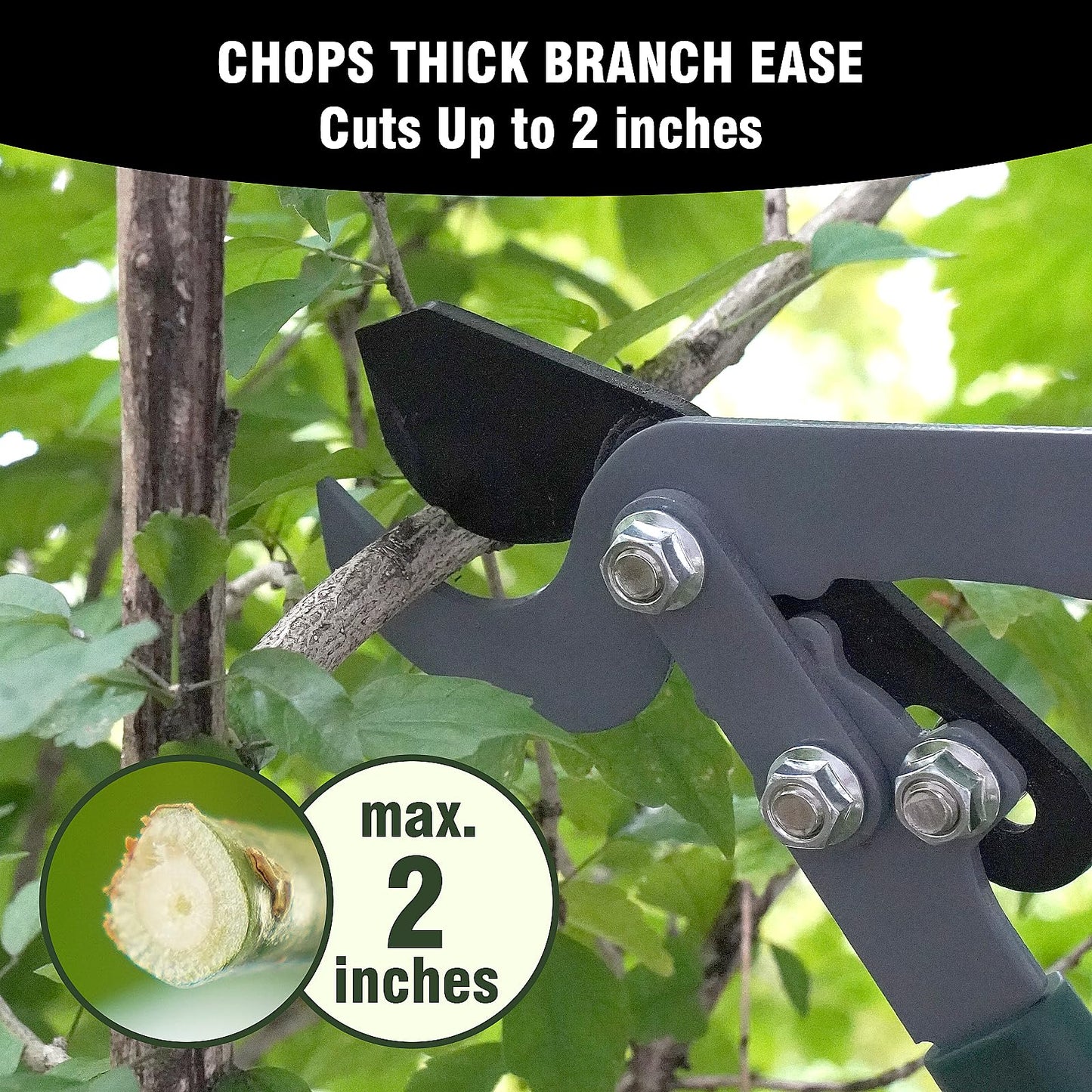 GARTOL 3-Piece Garden Tool Set - Bypass Lopper, Hedge Shears, Pruning Shears with Telescopic Aluminum Handles, Extendable Heavy-Duty Branch Cutters, Garden Clippers for Branches, Shrubs, and Hedges