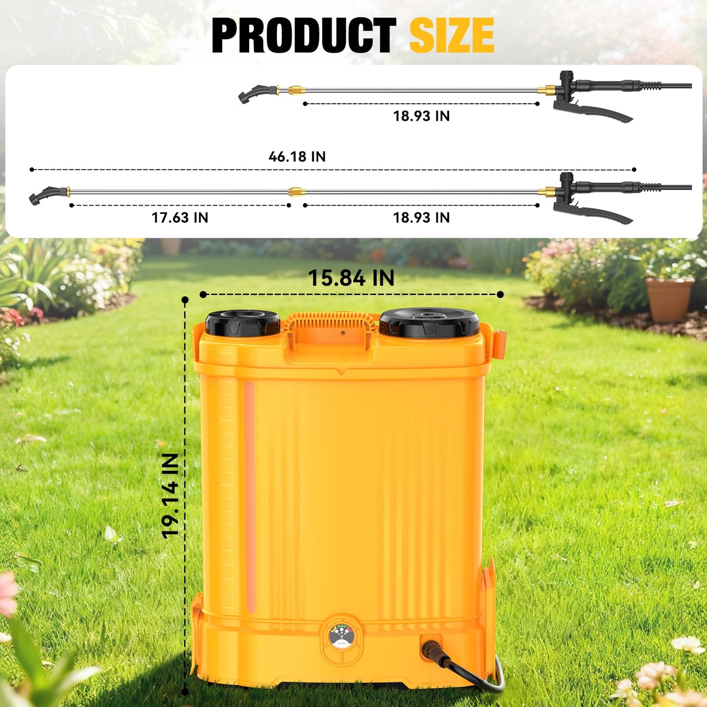 Battery Powered Backpack Sprayer for Dewalt 20v Max Battery, 5.3 Gallon, 100 PSI Electric Weed Sprayer, Yard Graden Sprayer with Telescopic Wand, 7 Nozzles, Backpack Sprayer 20v (Battery Not Included)