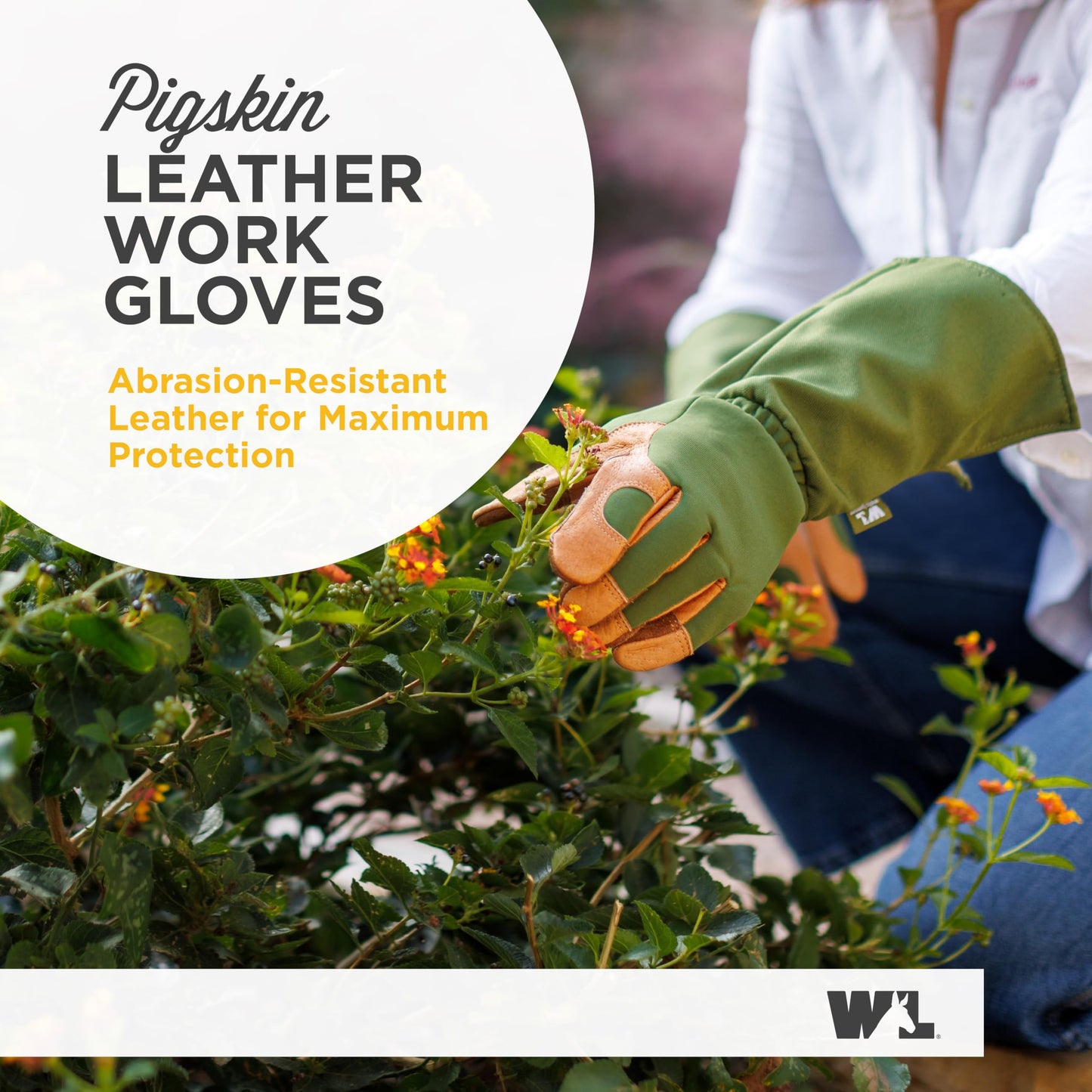 Wells Lamont Rosetender Gardening Gloves for Women – Thorn Proof Garden Gloves, Grain Leather Long Gloves for Pruning & Yard Work, 4129-300, Small