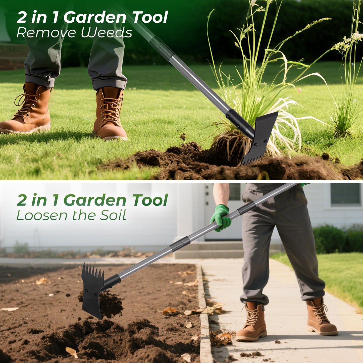 Walensee Garden Weeder Tool – Manual Weed Puller & Uprooting Weeding Tool with Weed Rake, Long Handle Grass Remover for Easy Weed Removal, Ideal Gardening Weeding Tool & Garden Hoe for Weeding