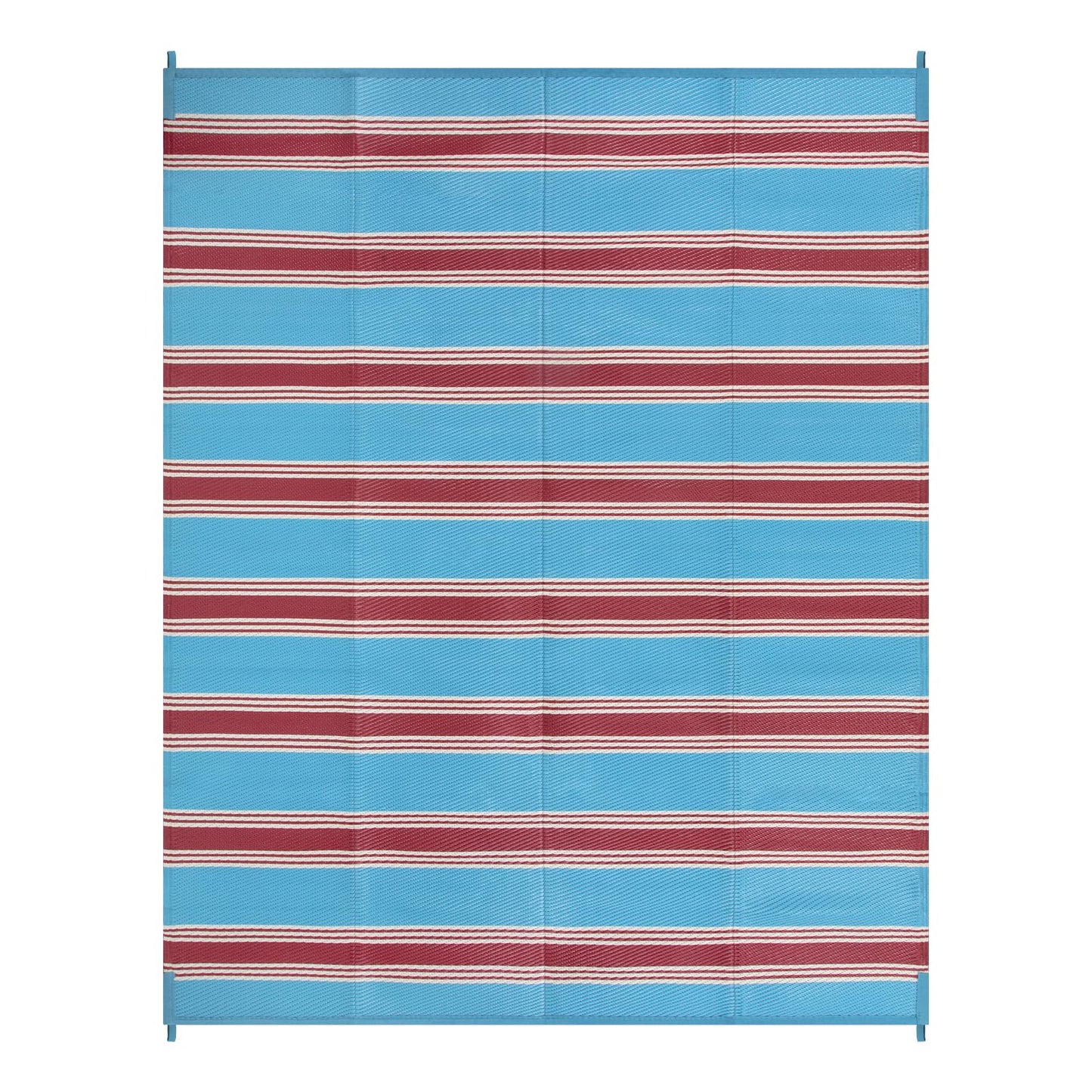 Lahome Striped Outdoor Rug 8x10 Patio Waterproof, Reversible Outdoor Plastic Straw Rug for Camping, RV Patio Rugs Outside Large Carpet for Porch Deck Backyard Picnic(Blue/Red,8'x 10')