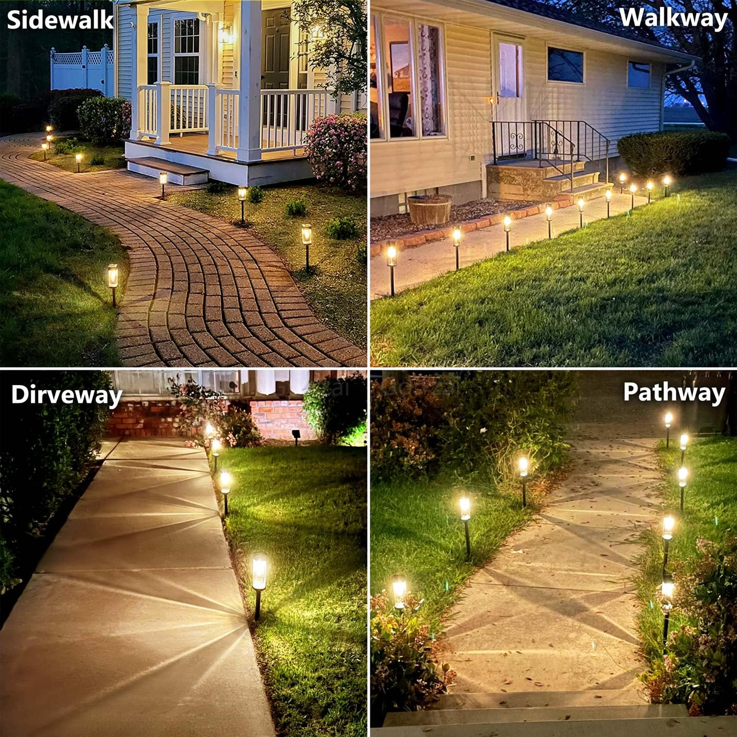 Gorrzai Bright Solar Pathway Lights Outdoor 8 Pack Solar Lights Outdoor LED Waterproof with 3000K Tungsten Filament Bulb Landscape Lighting for Yard, Driveway, Garden, Walkway, Lawn, Path