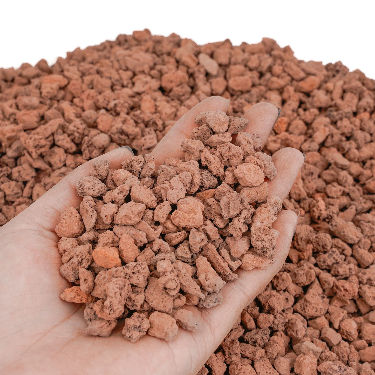 Mr. Fireglass 10 Pounds Red Natural Lava Rock for Indoor Outdoor Gas Fire Pits Fireplaces | Volcanic Lava Stones for Decorating Garden Landscaping, Potted Plants, 0.2"-0.3"