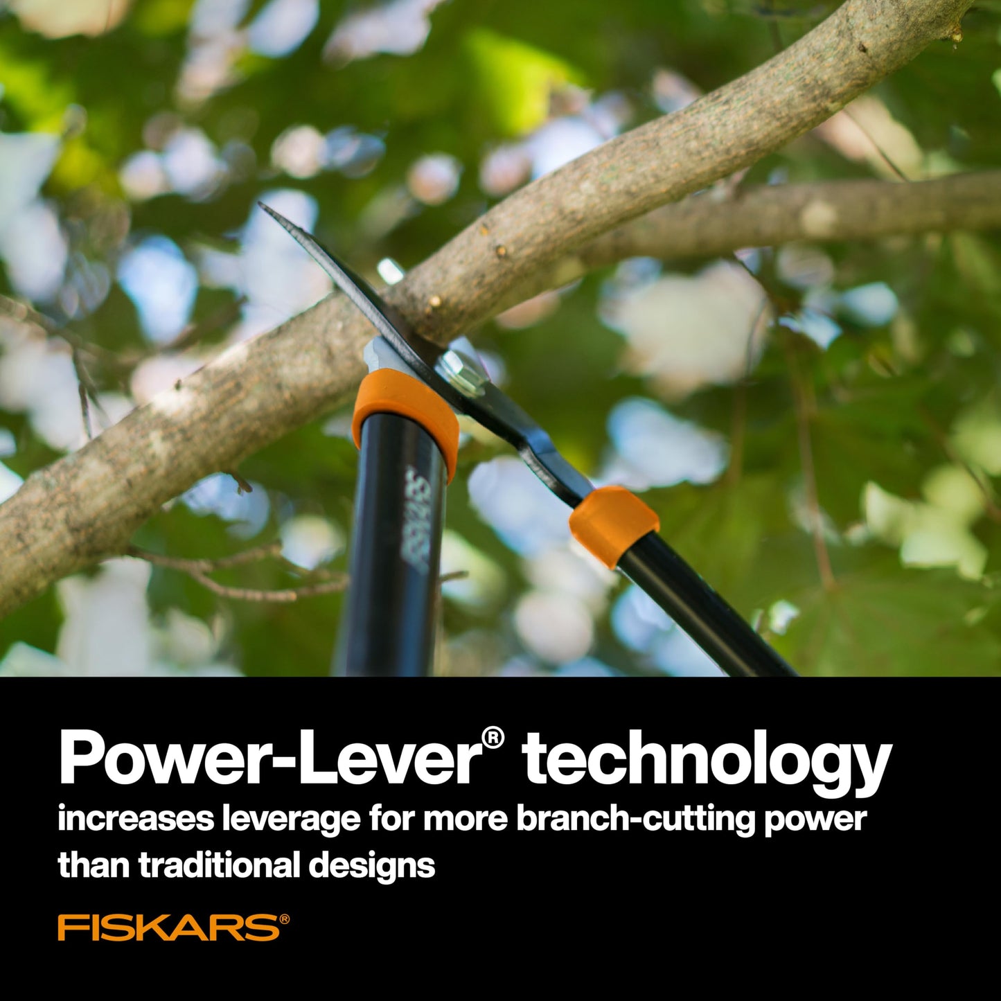 Fiskars 28-Inch Power-Lever Garden Bypass Lopper and Tree Trimmer, Sharp Precision-Ground Steel Blade for Cutting Branches up to 1.75-Inch Diameter