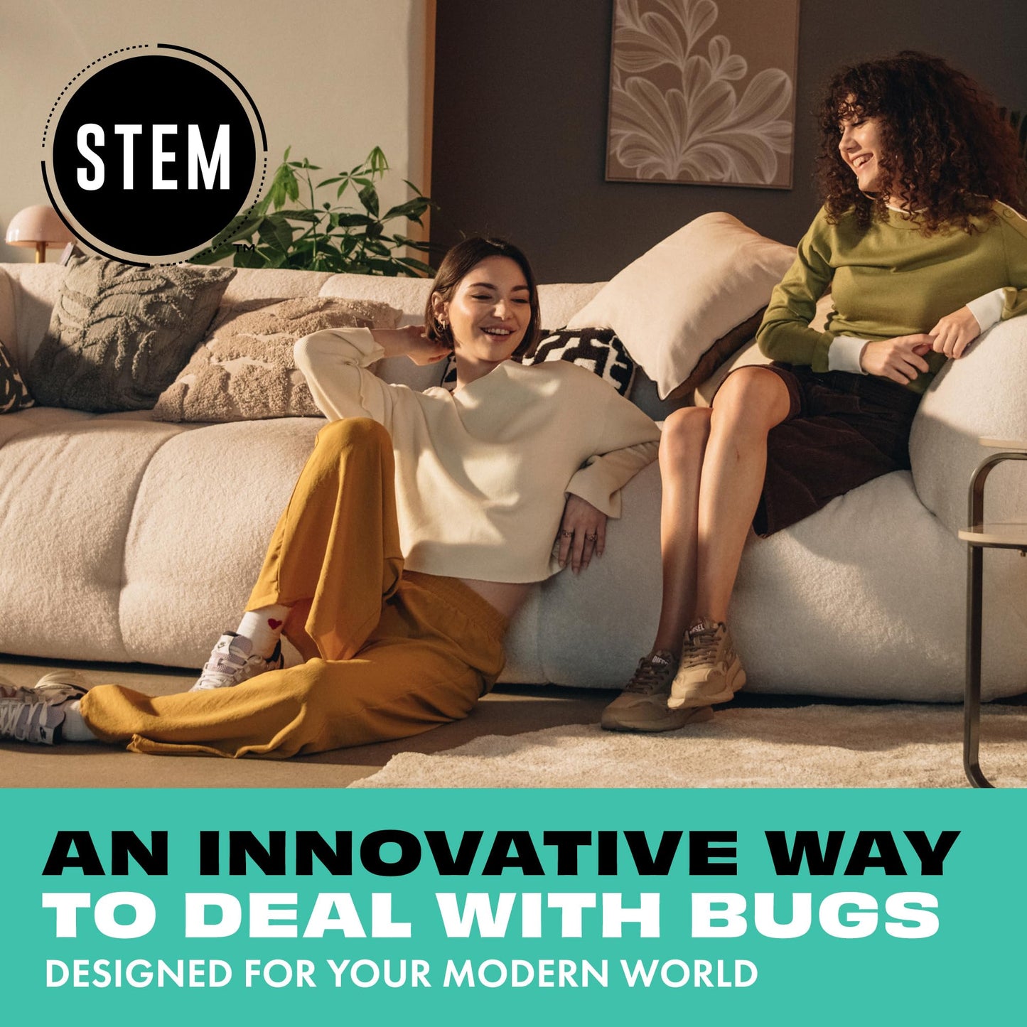 STEM Flying Insect Trap - Indoor Fruit Fly & Gnat Catcher for Home, Kitchen & Any Room, Attracts & Traps Bugs, Soft Blue UV Light - Includes 2 Plug-In Devices & 2 Cartridges
