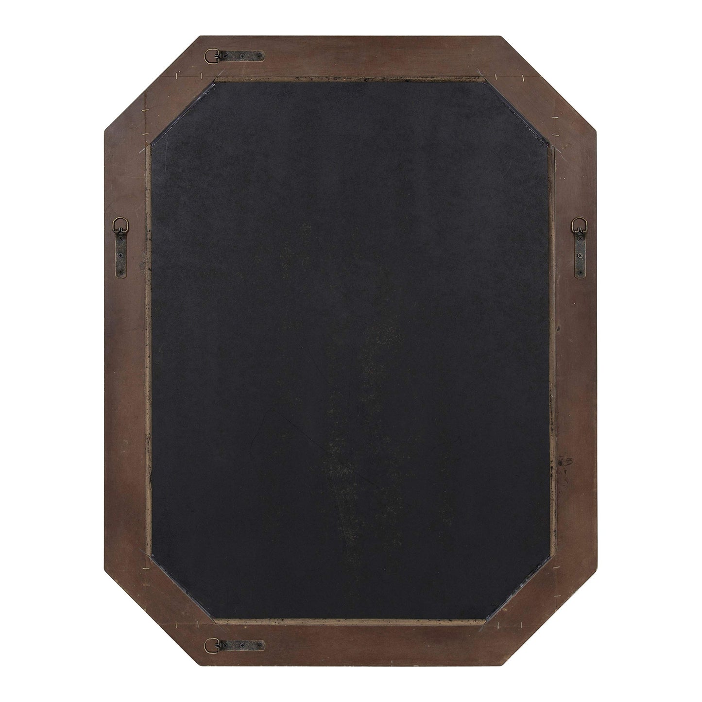 Kate and Laurel Palmer Large Rustic Octagon Wall Mirror, 36" x 28", Coastal Blue and Rustic Brown, Distressed Two-Tone Farmhouse Wall Accent