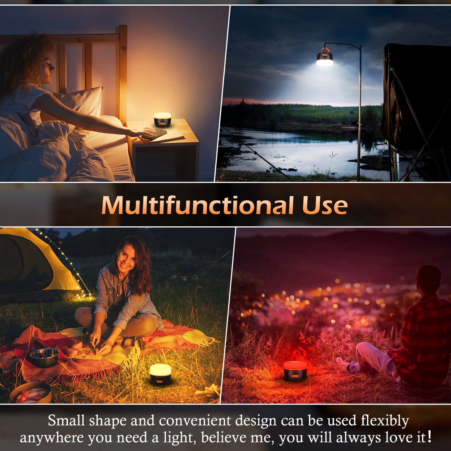 Sinvitron LED Camping Lantern Rechargeable,Tent Lights with Remote Control,1000LM Up to150H Running,5200mAh Camping Light, Emergency Light for Hurricane,Power Outages,Outdoor, Hiking, Home,Fishing