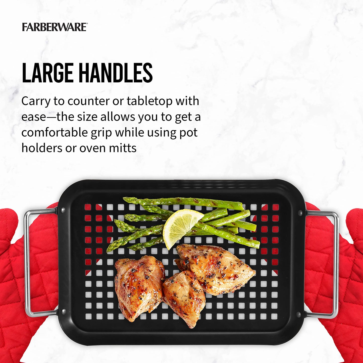 Farberware Barbecue Grill Topper, 7x13.5-Inch, Black